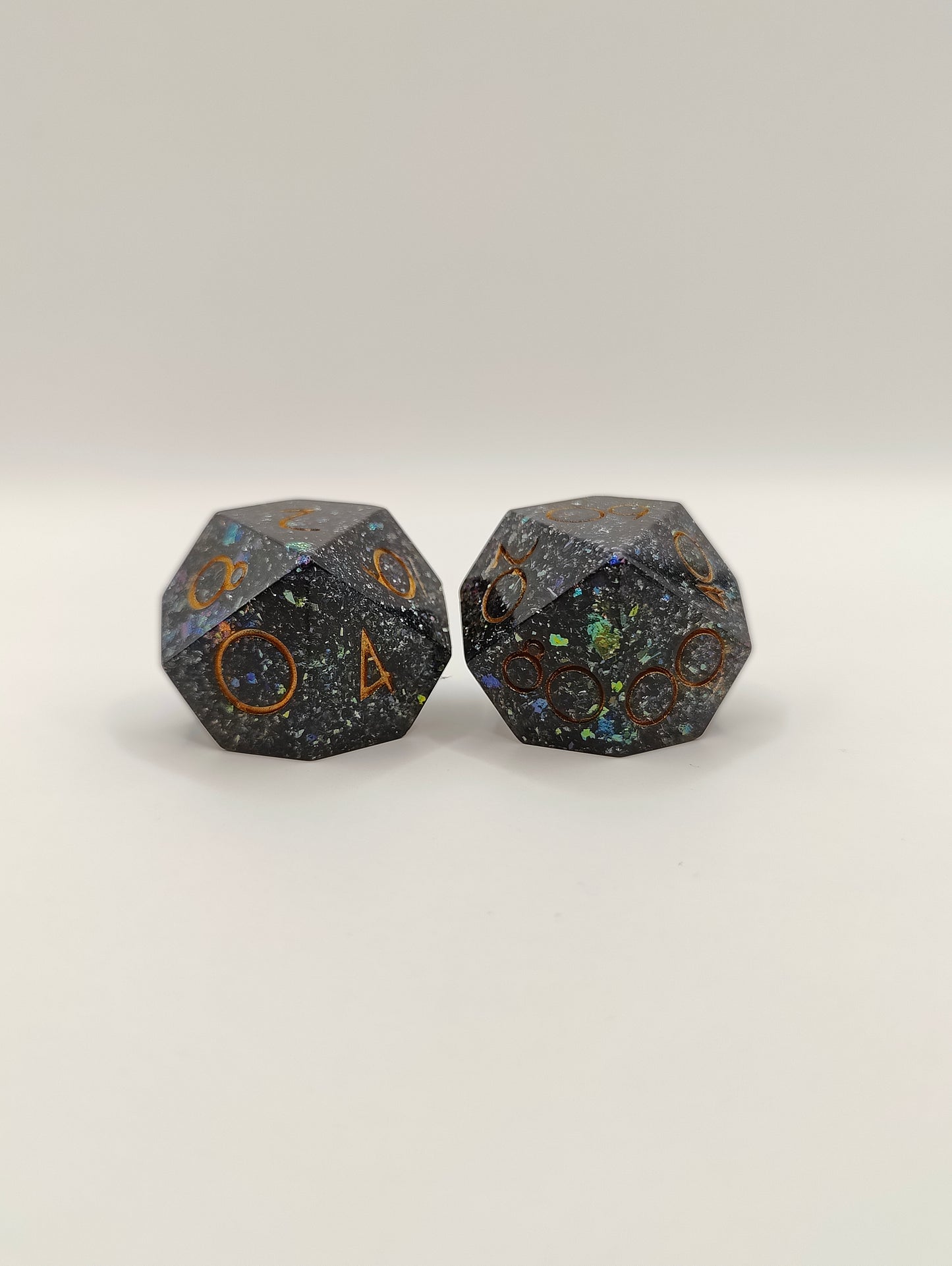 Handmade D10/D% pair: Enchanted forest