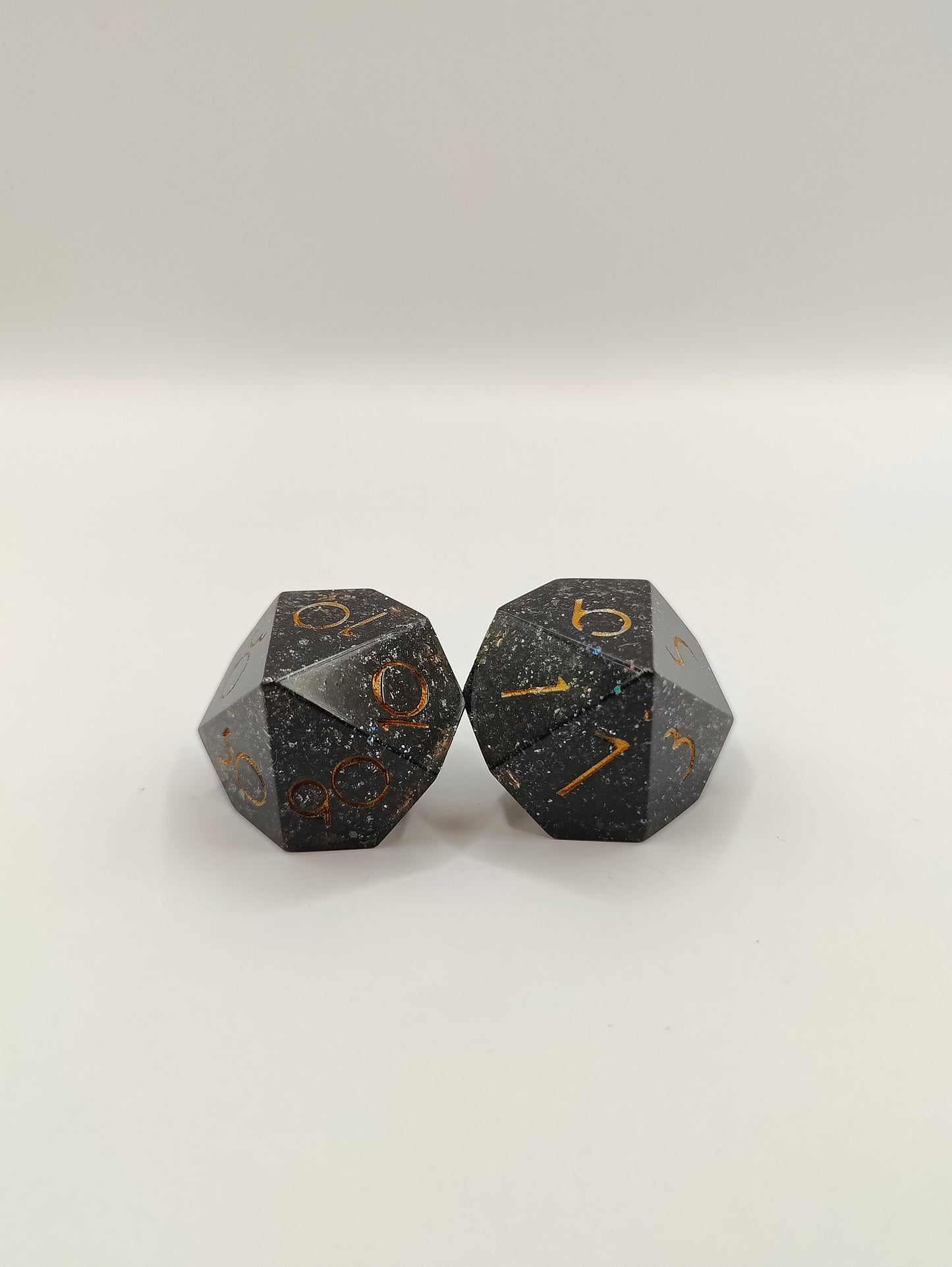 Handmade D10/D% pair: Enchanted forest