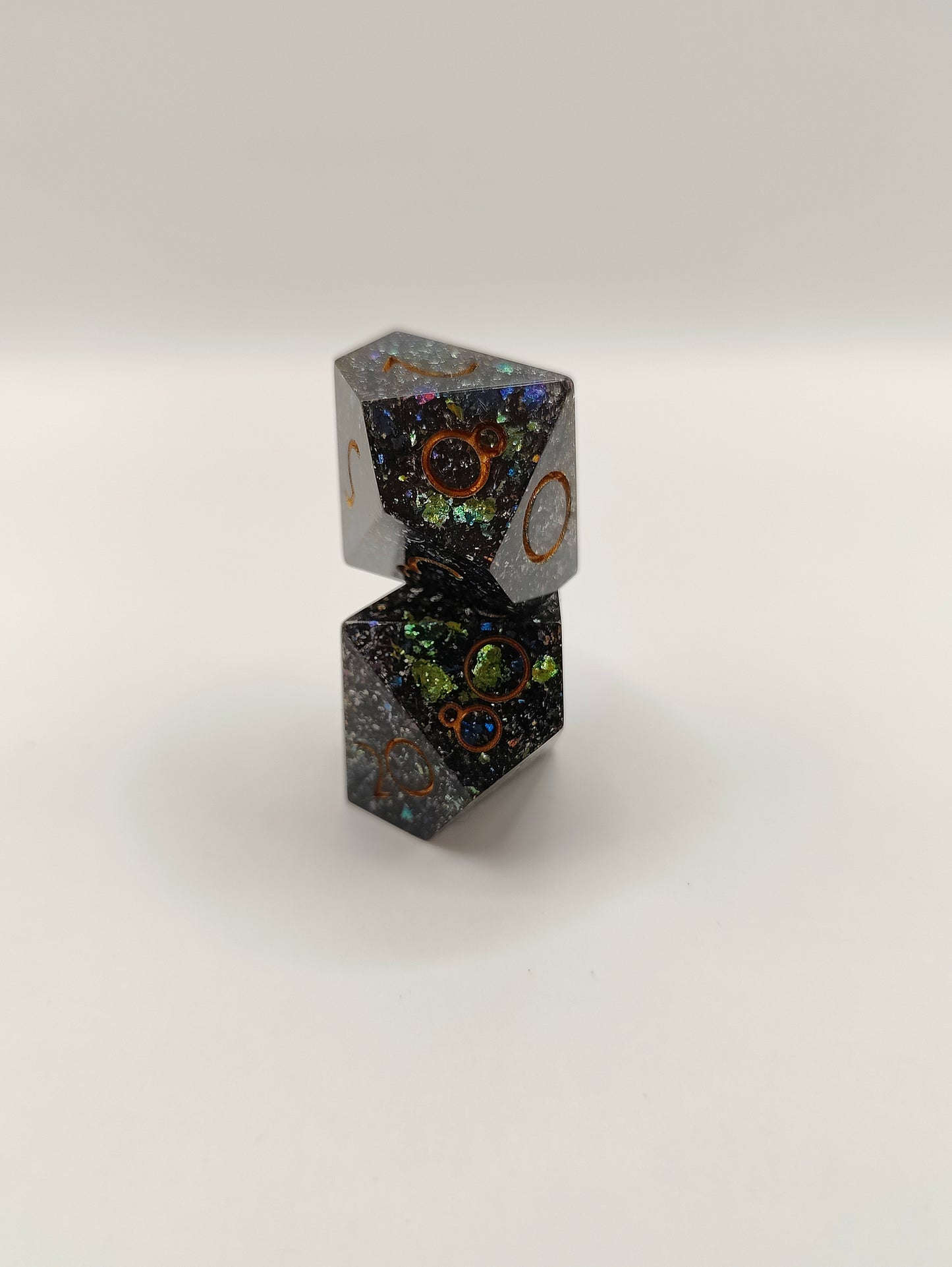 Handmade D10/D% pair: Enchanted forest