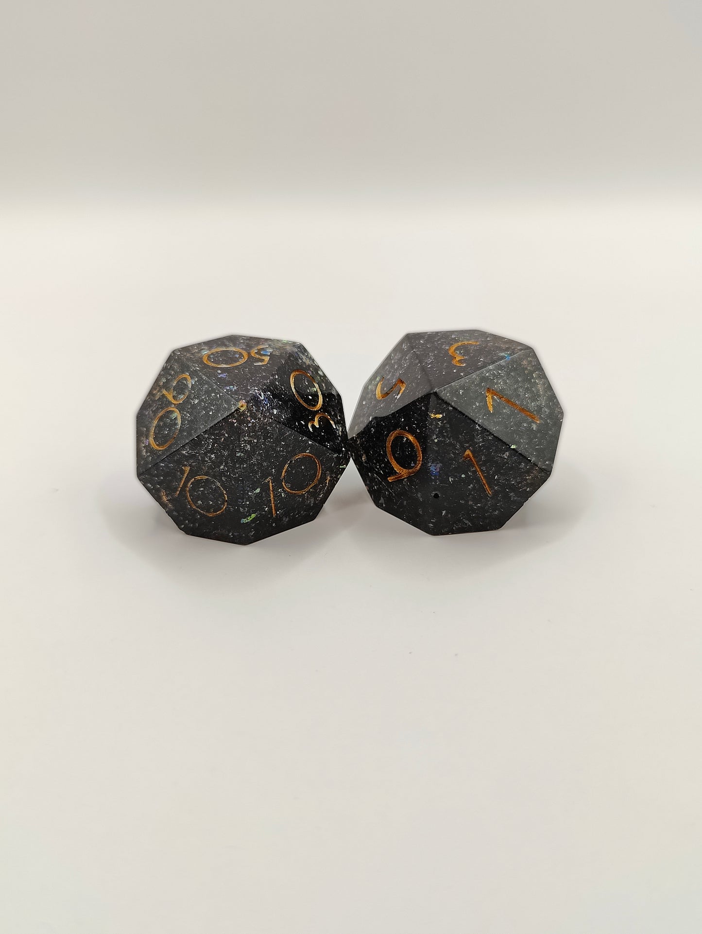 Handmade D10/D% pair: Enchanted forest