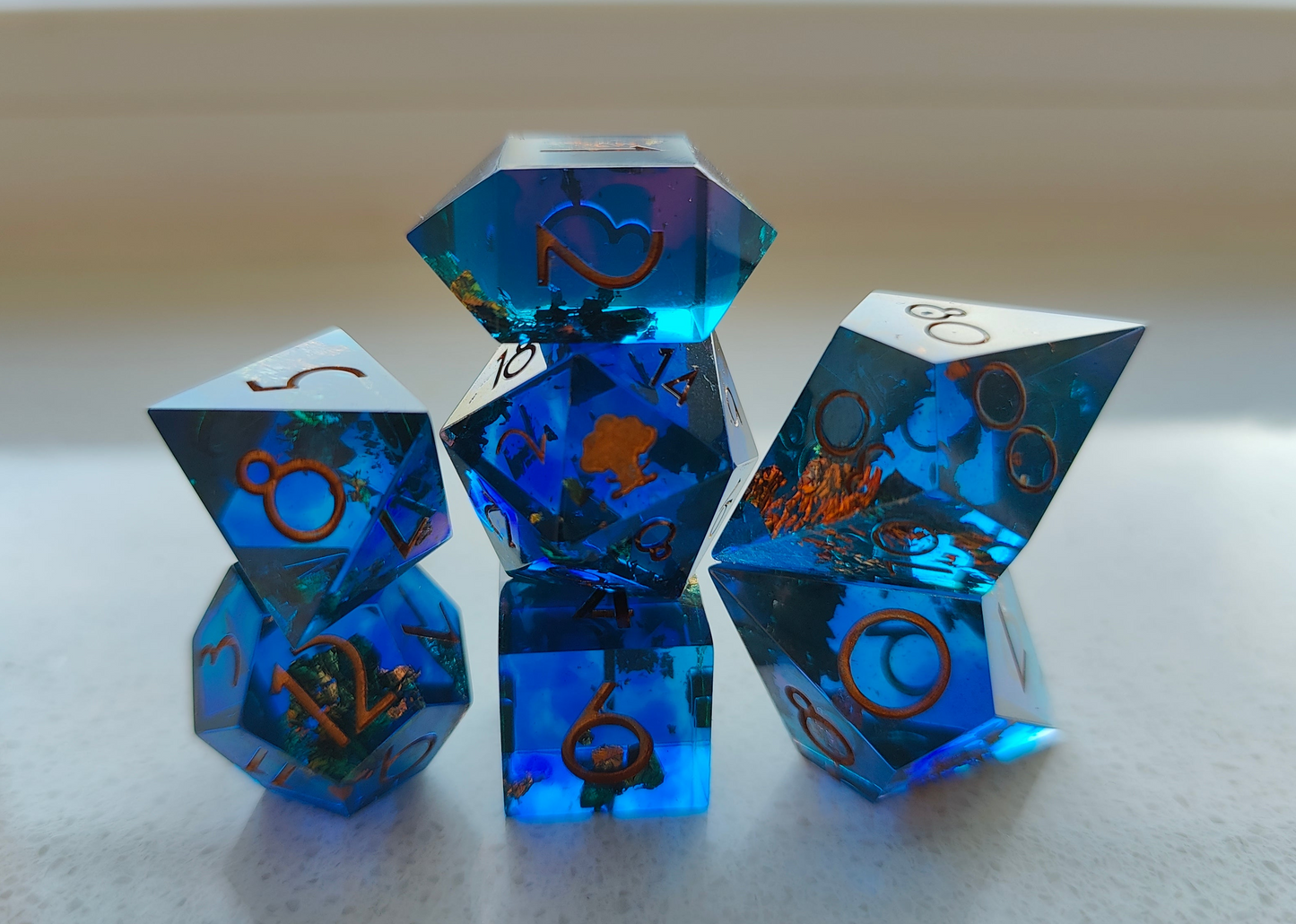PRE ORDER- Handmade dice set: Sunken treasure