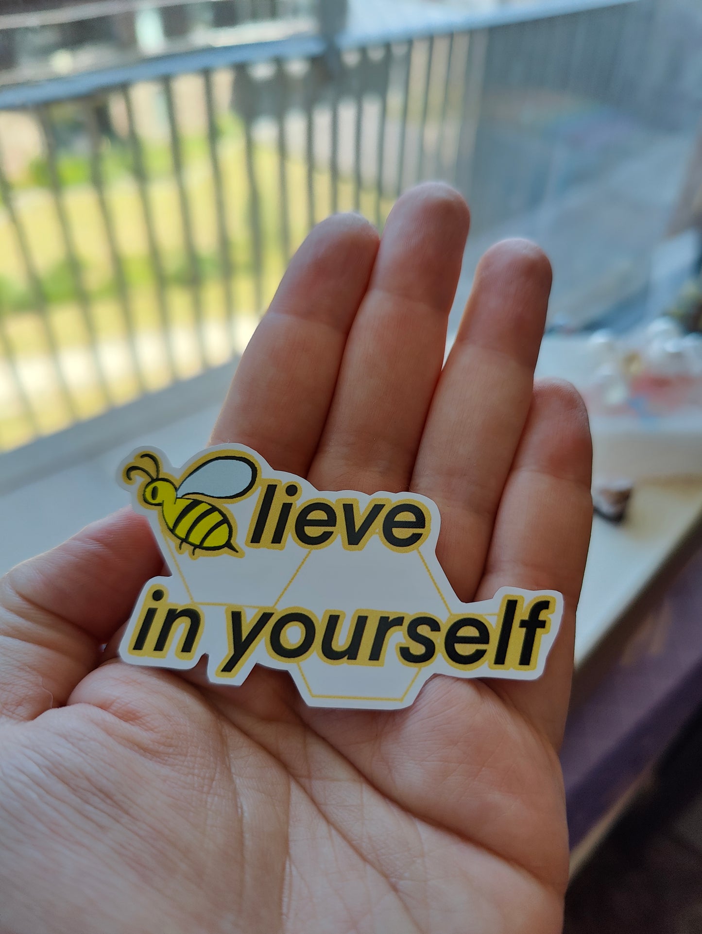 Bee lieve in yourself sticker