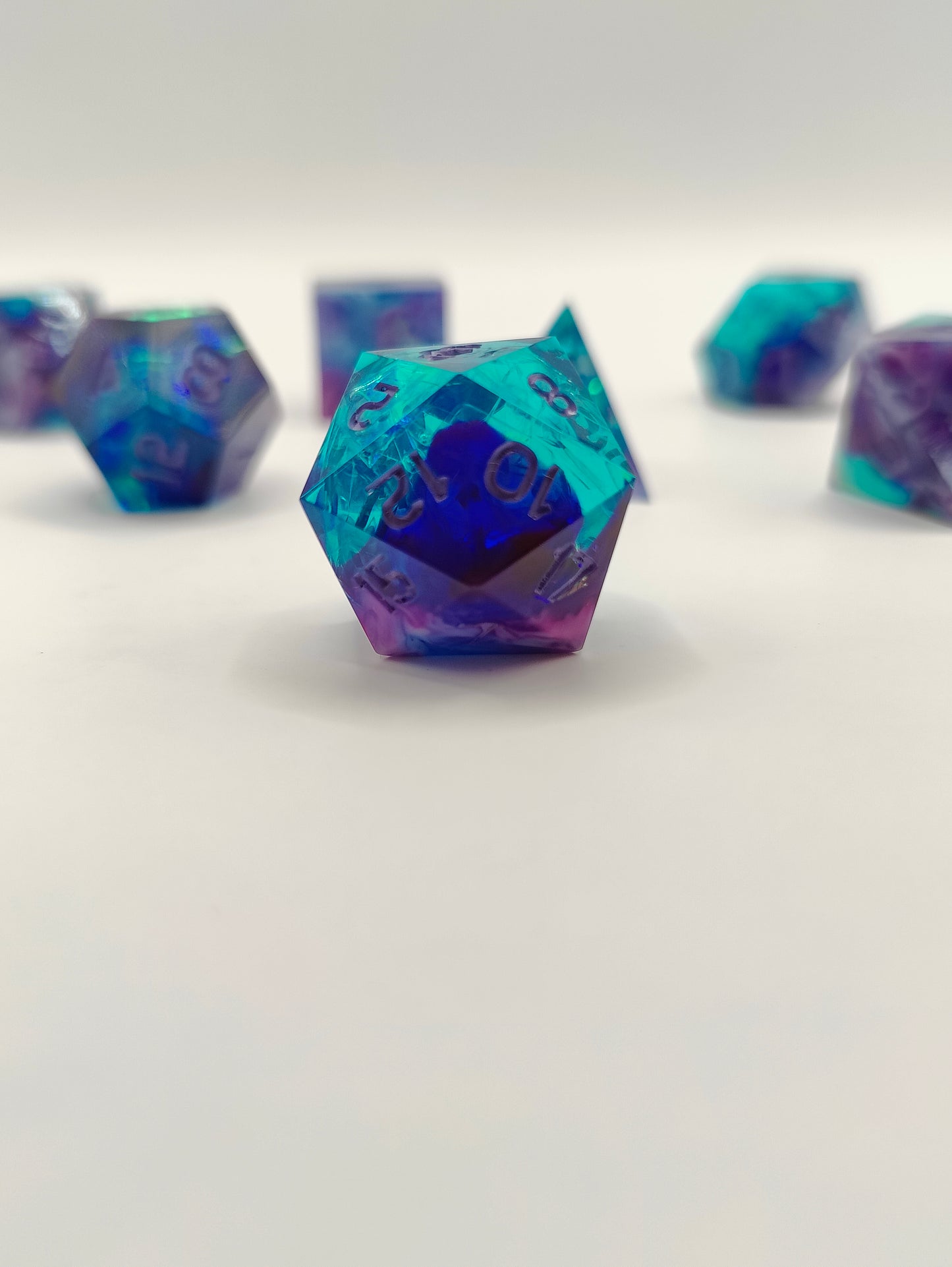 Handmade dice set: Twilight nebula