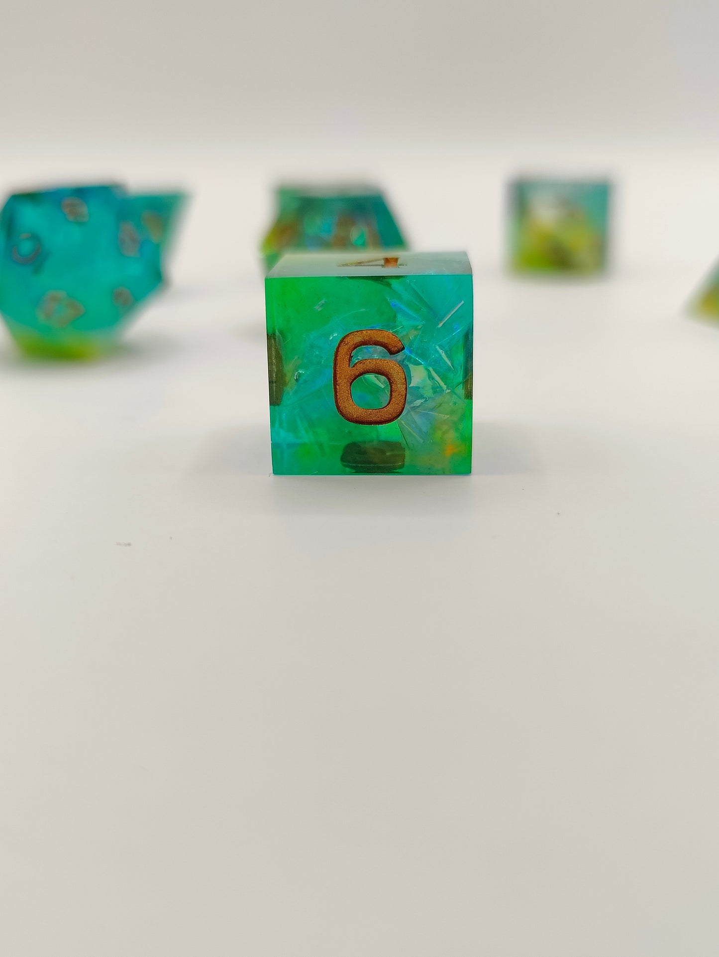 Handmade dice set: Aurora nebula