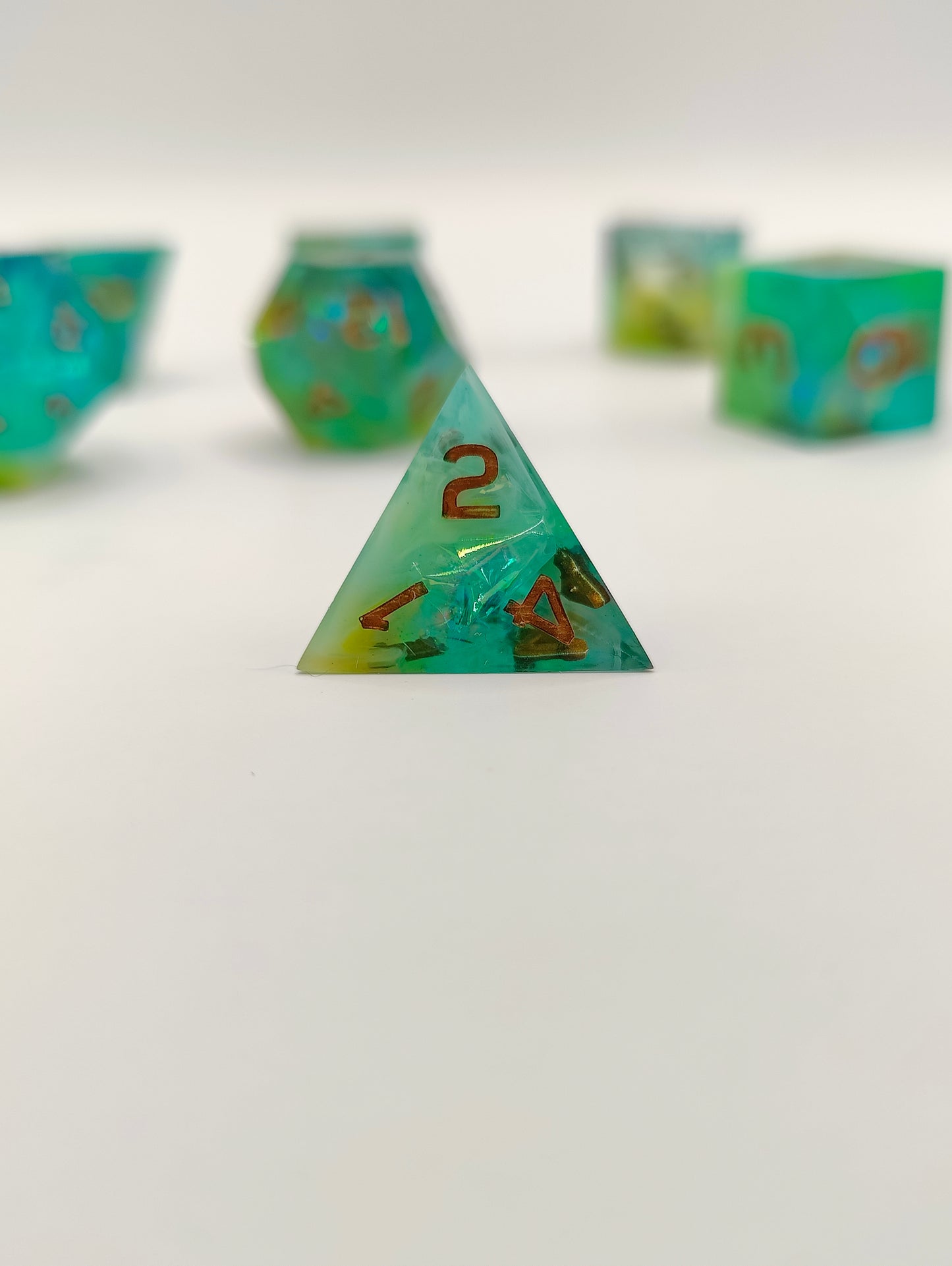 Handmade dice set: Aurora nebula
