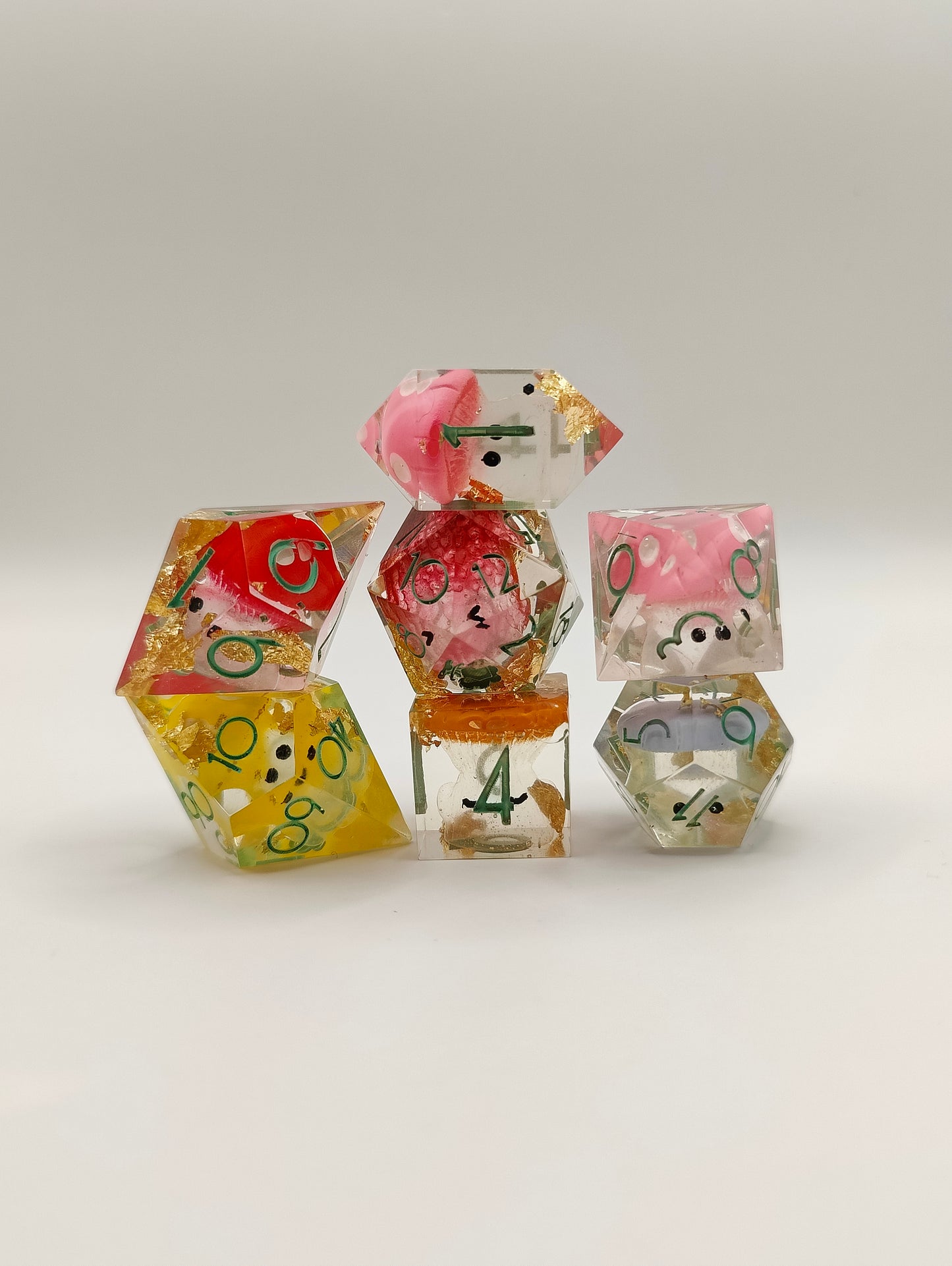 Handmade dice set: Fun-guy
