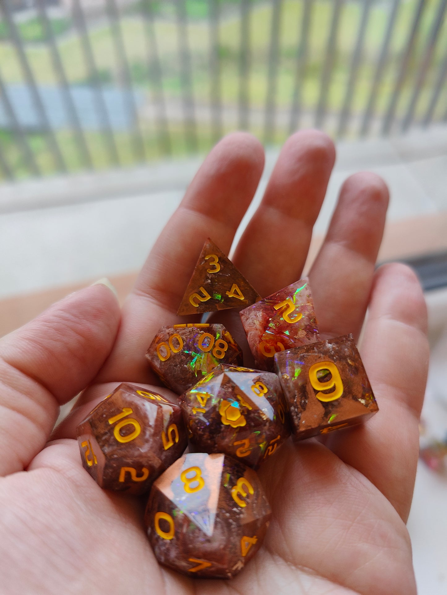 Handmade dice set: The copper kingdom
