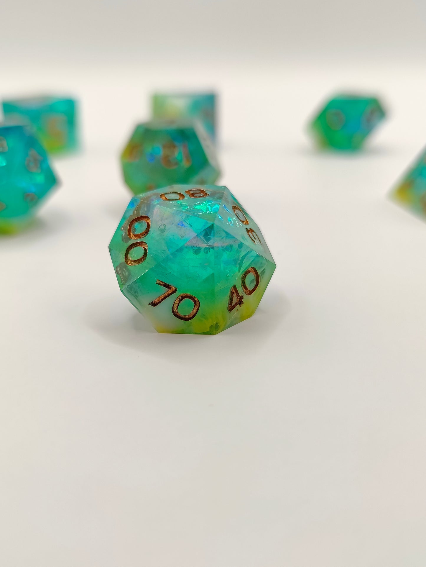 Handmade dice set: Aurora nebula