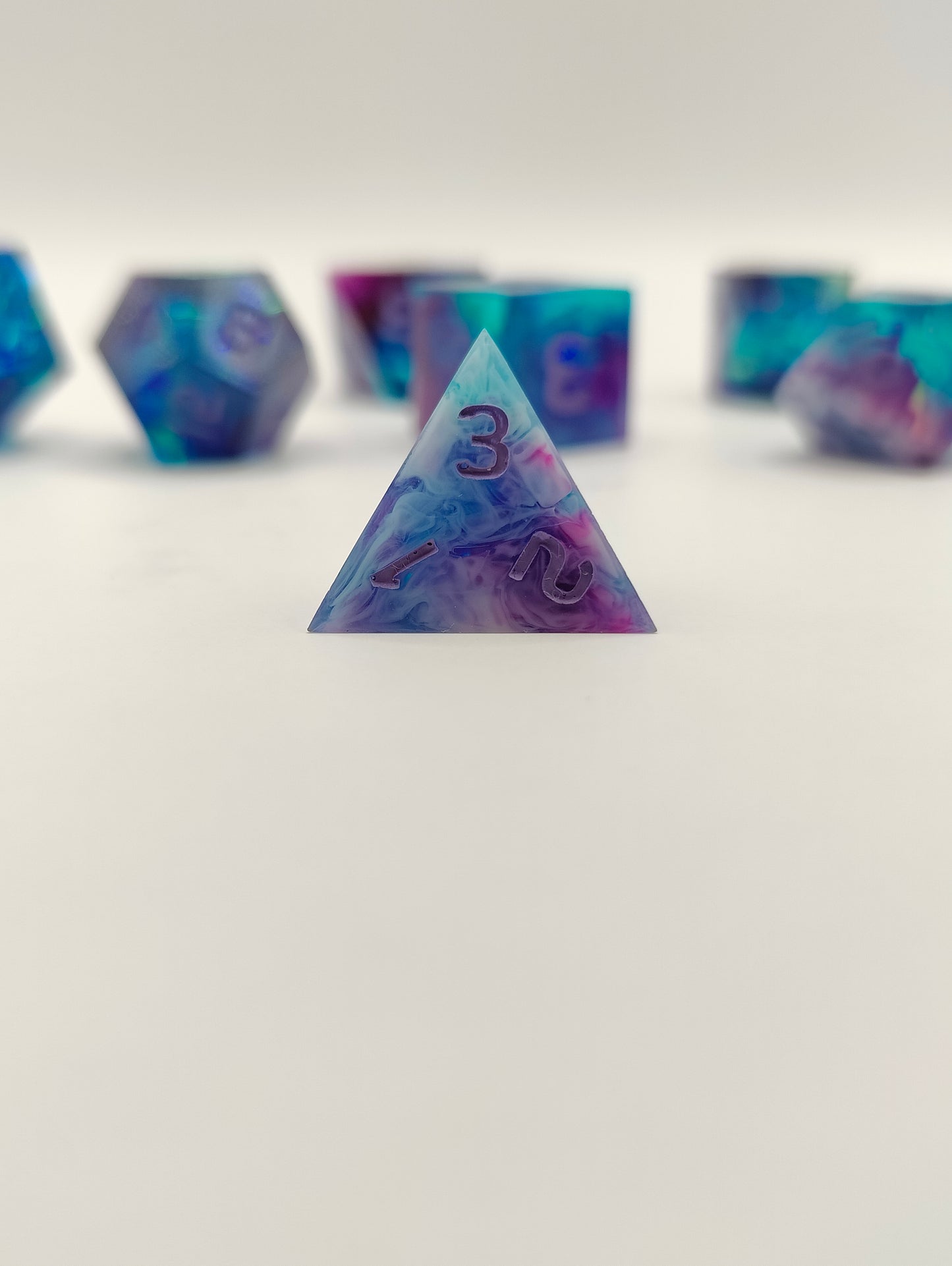 Handmade dice set: Twilight nebula