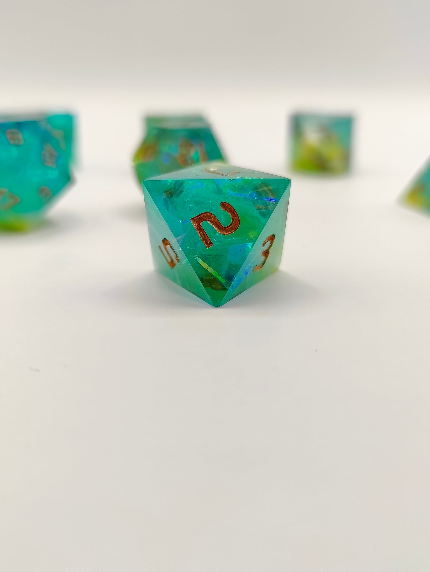 Handmade dice set: Aurora nebula