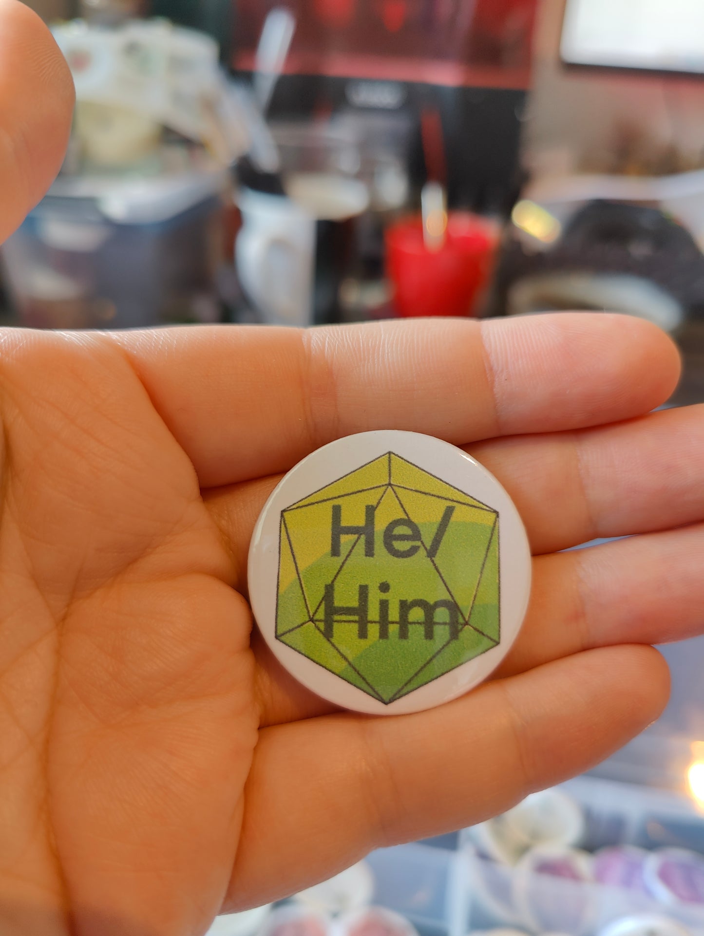 Button: He/Him pronoun