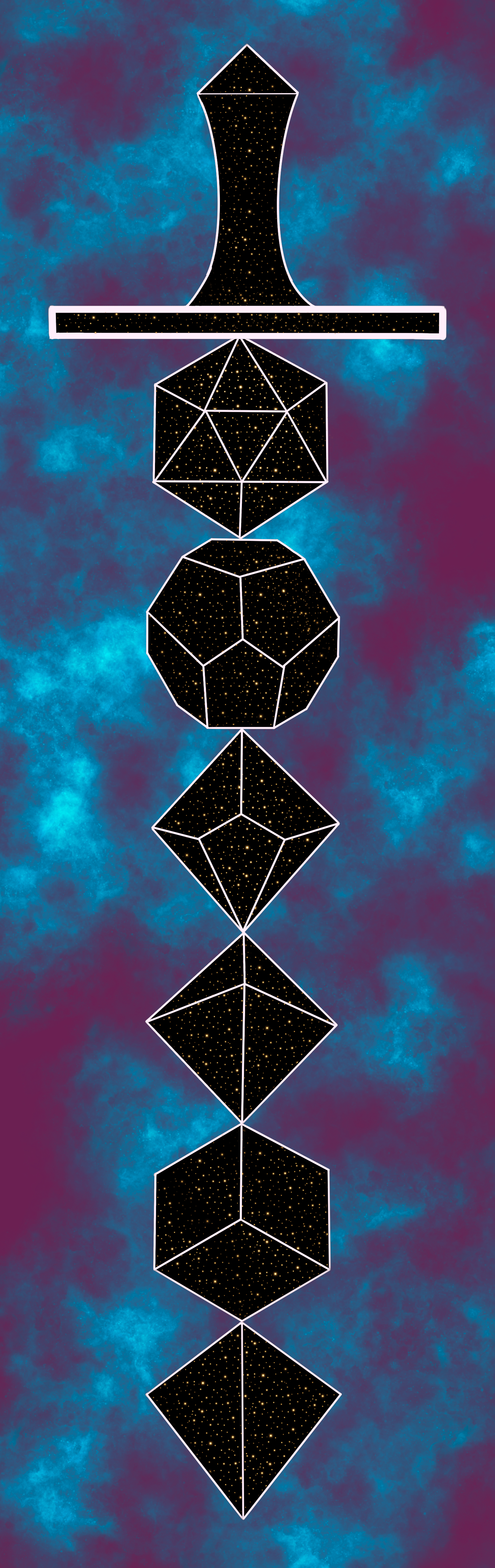 Bookmark dice sword galaxy