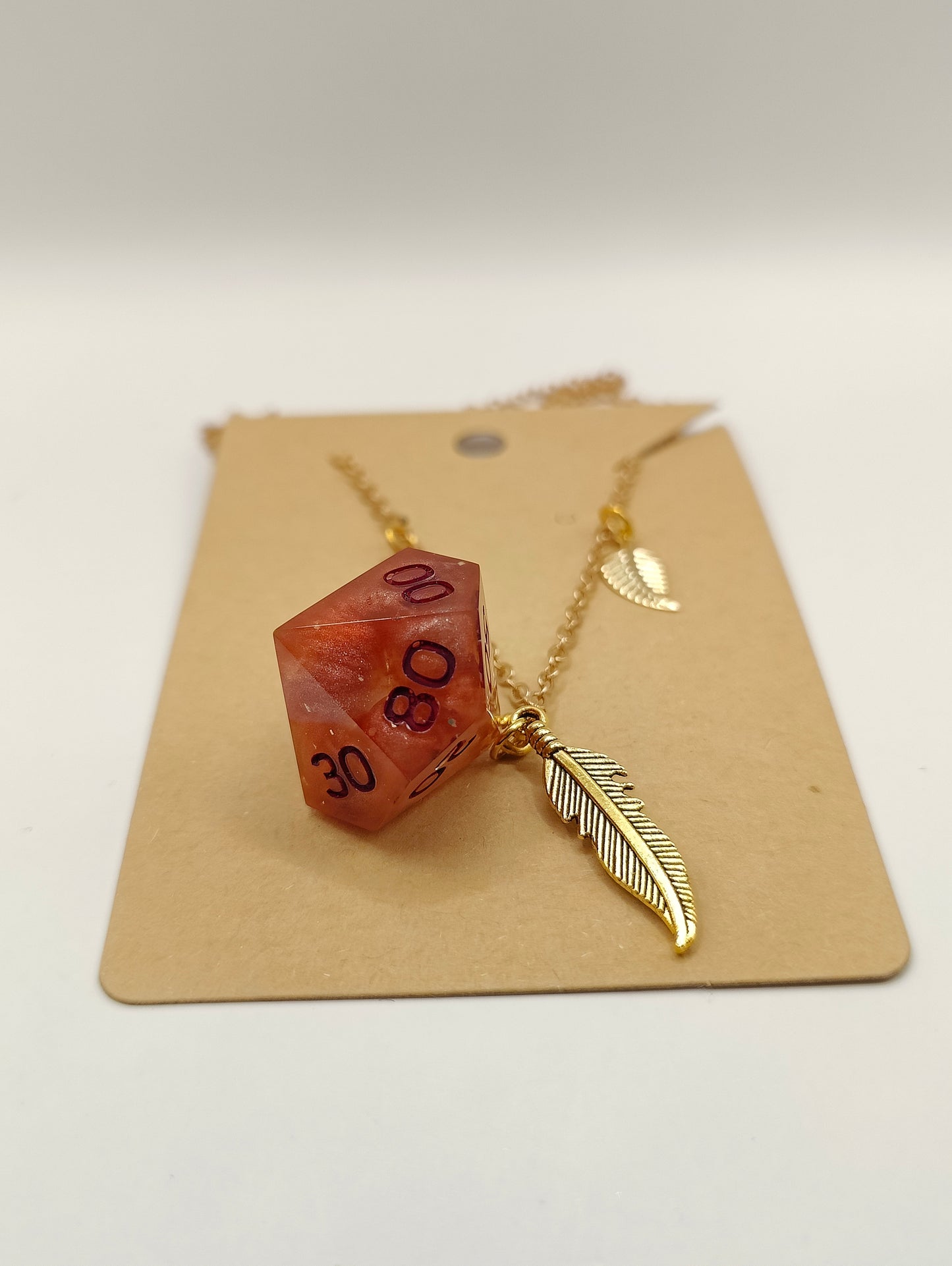 Handmade dice necklace: Lover's embrace D100
