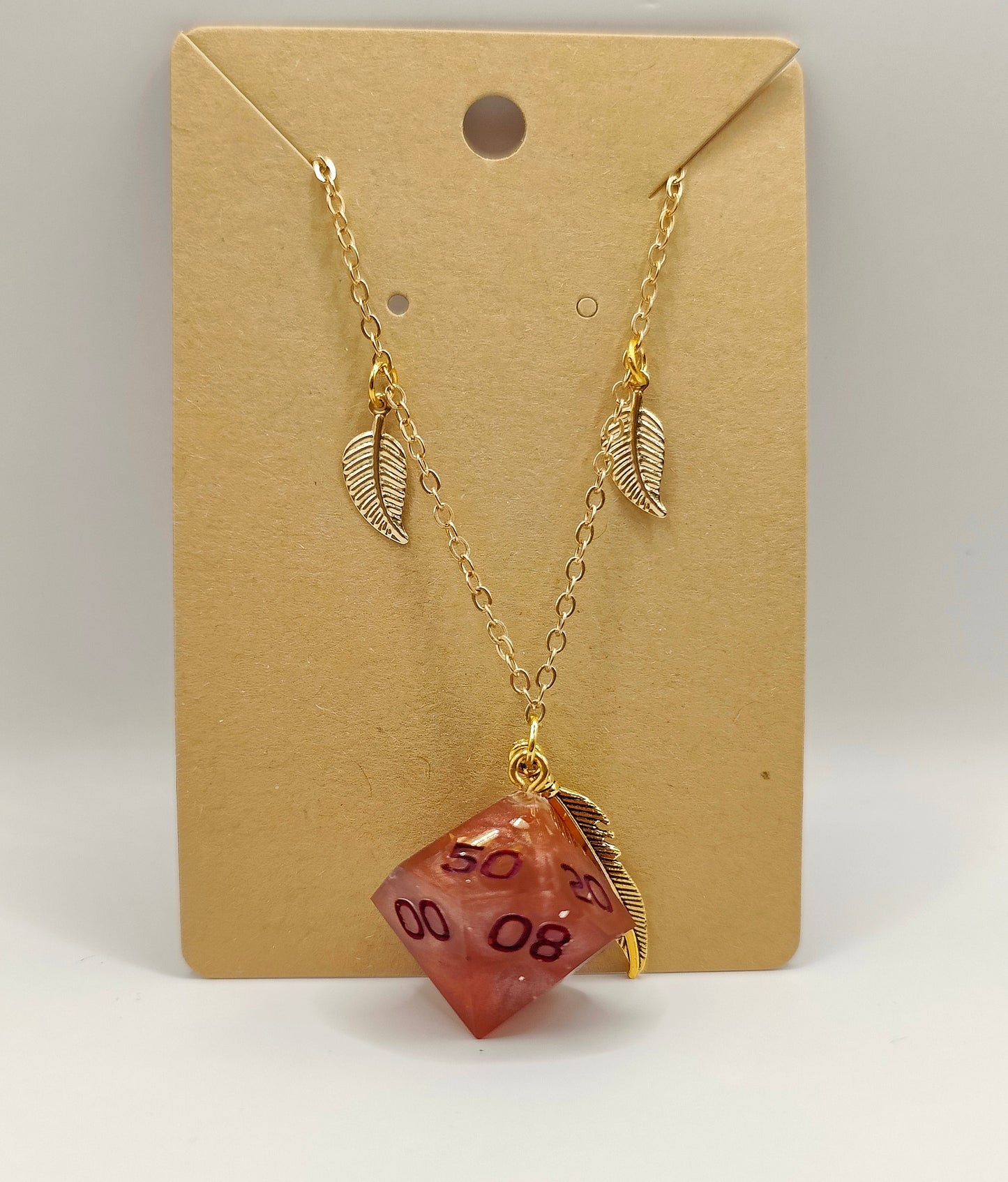 Handmade dice necklace: Lover's embrace D100