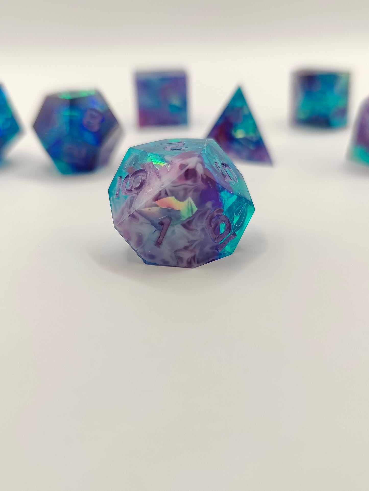 Handmade dice set: Twilight nebula