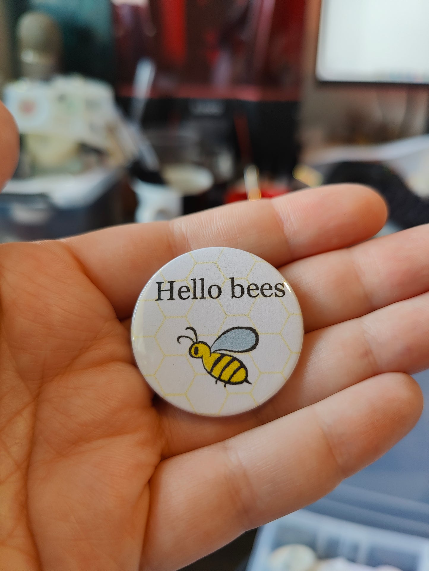 Button: Hello bees