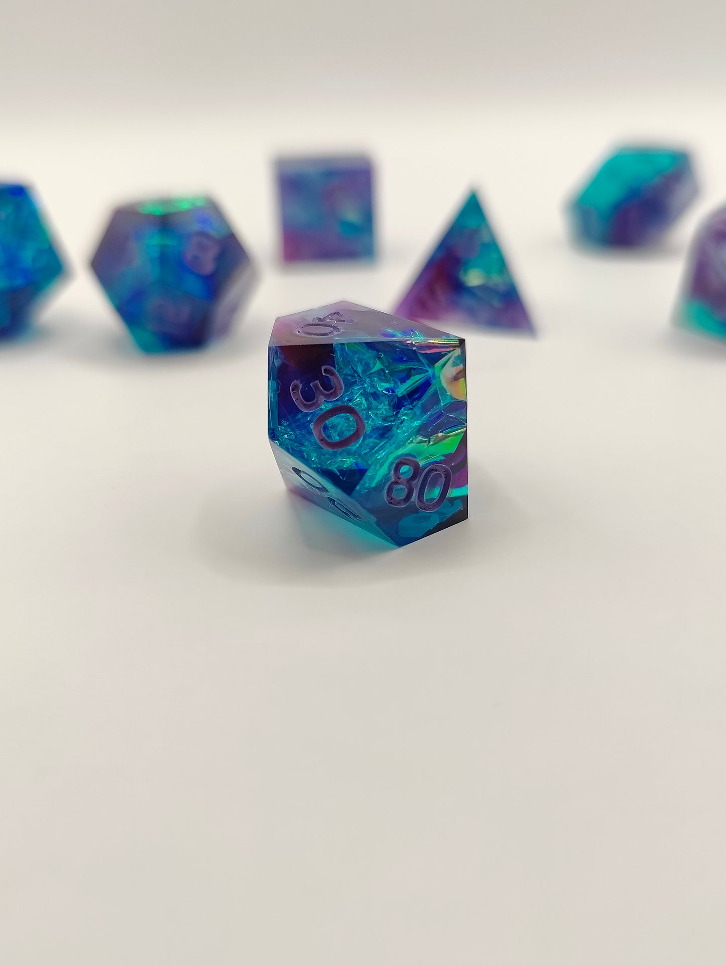 Handmade dice set: Twilight nebula