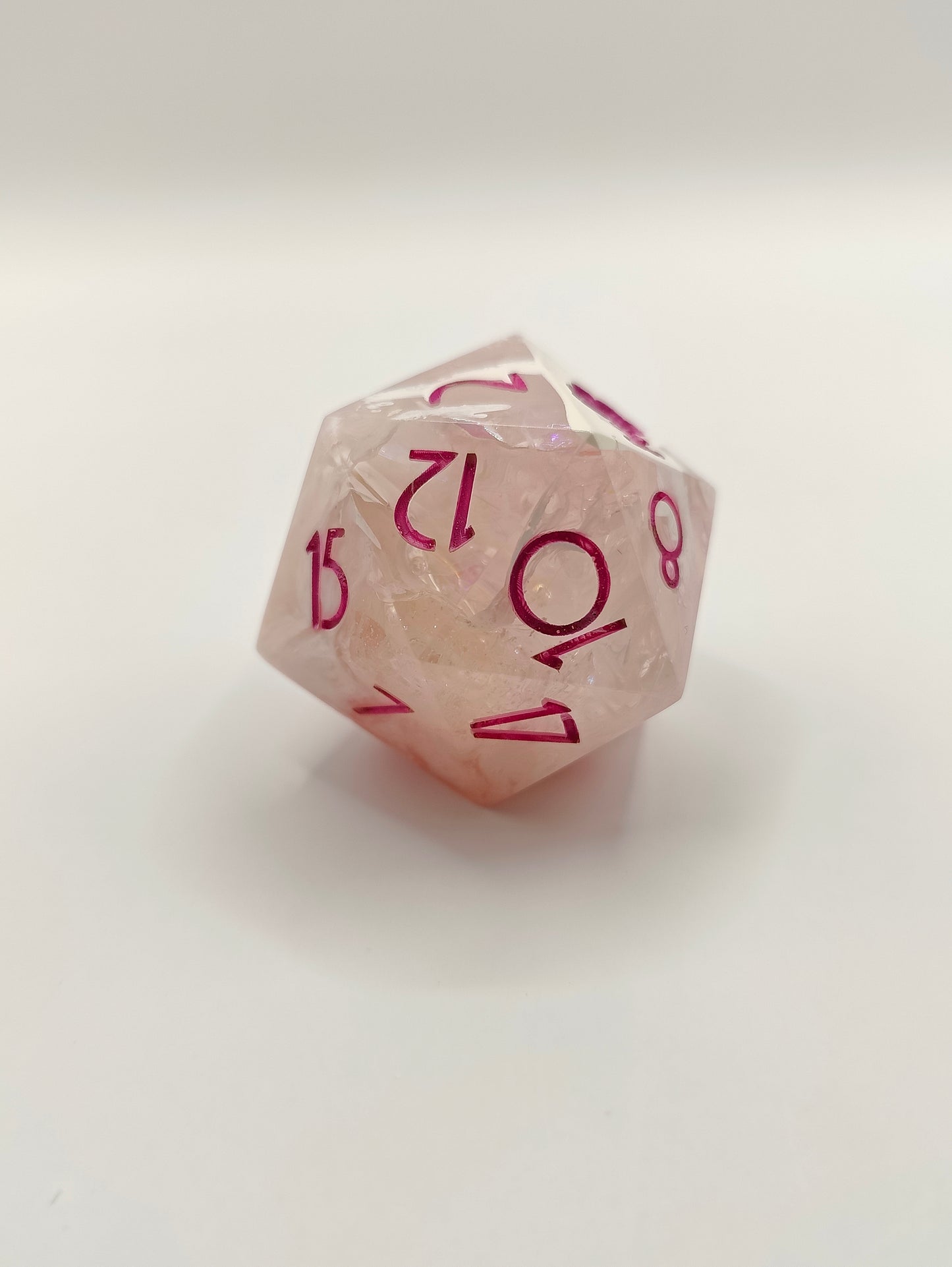 Handmade 30 mm D20: Rose Quartz