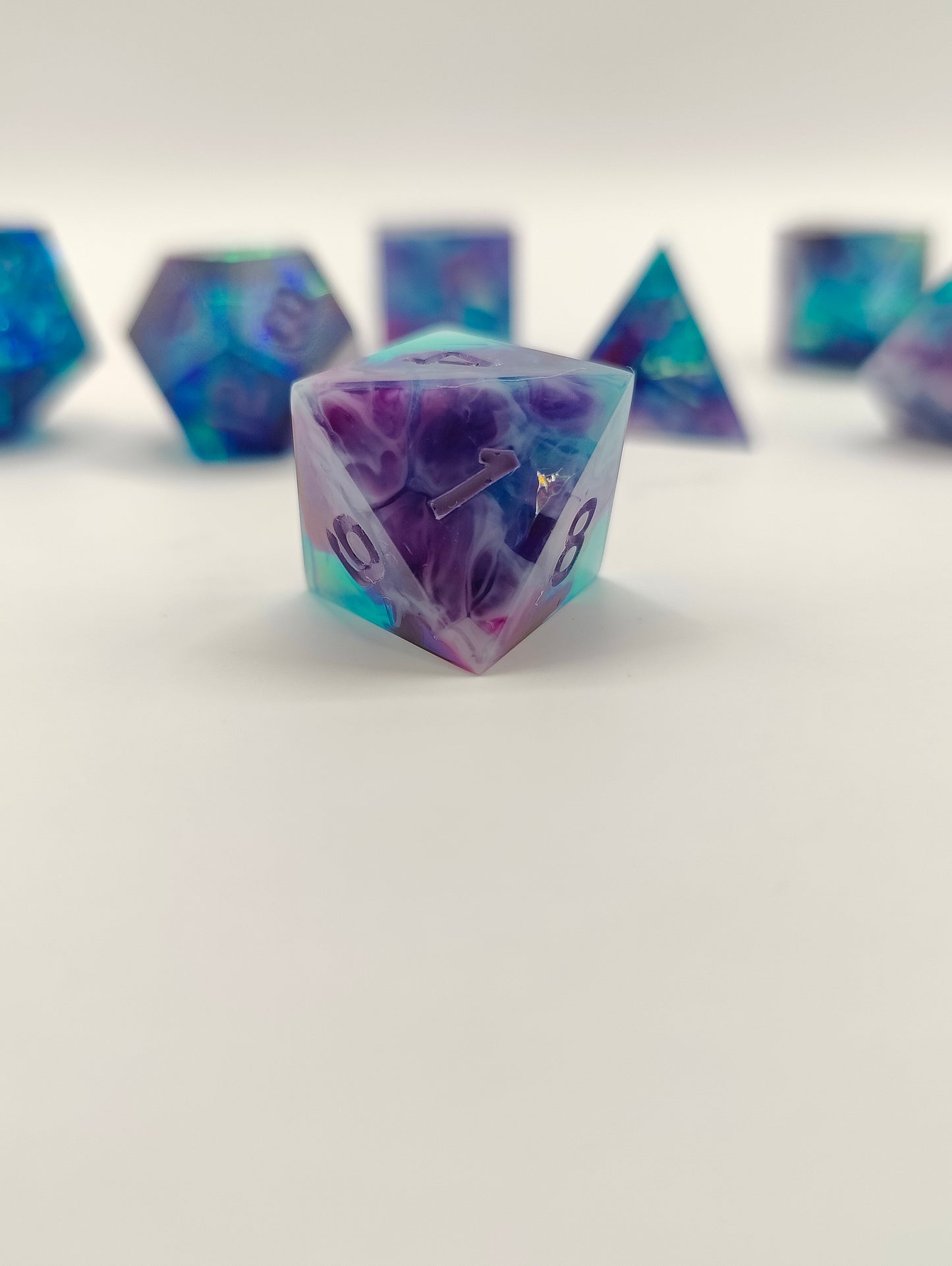 Handmade dice set: Twilight nebula