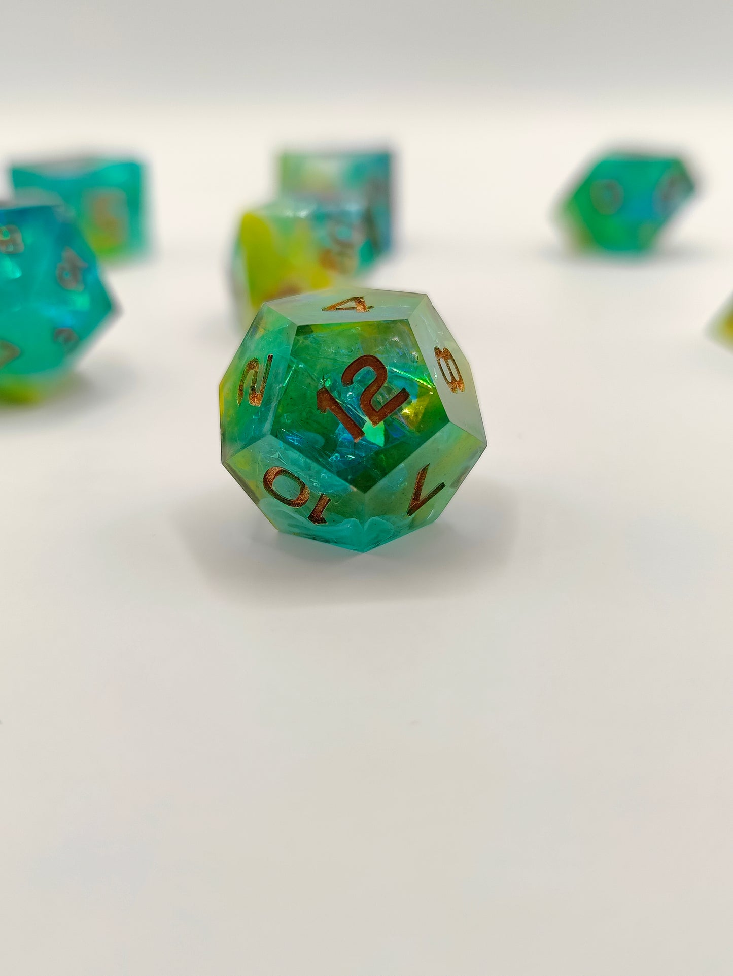 Handmade dice set: Aurora nebula
