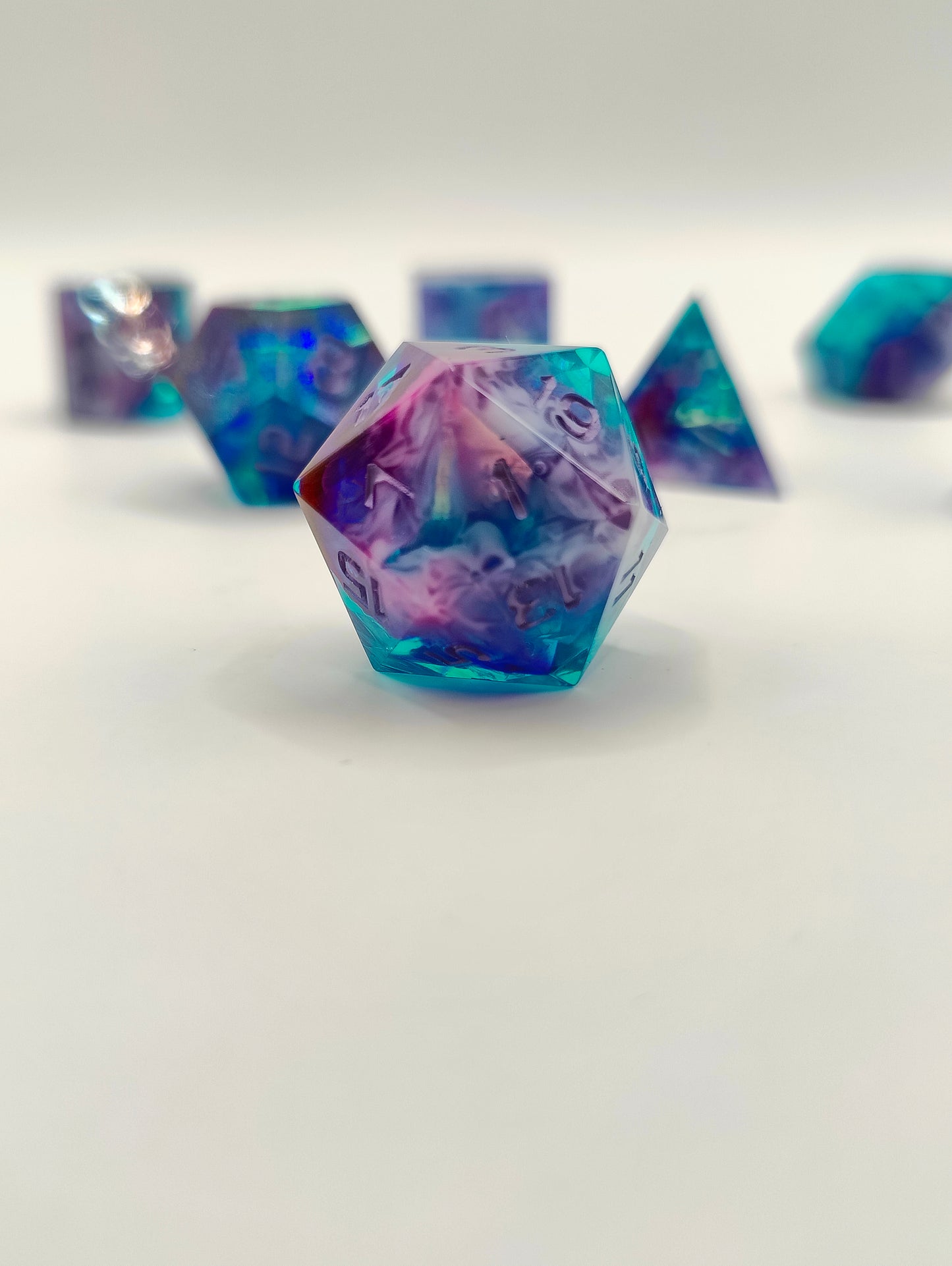 Handmade dice set: Twilight nebula