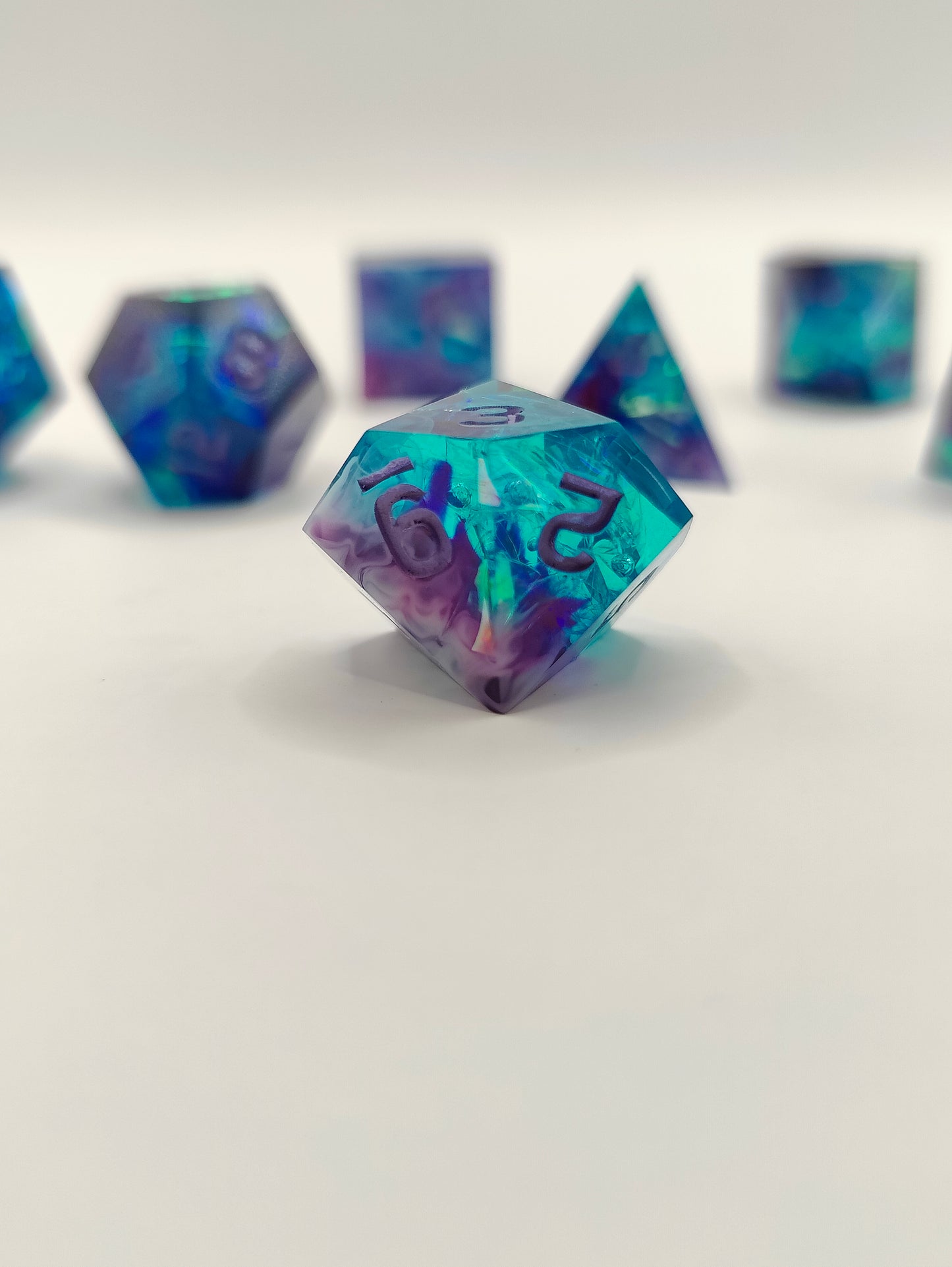 Handmade dice set: Twilight nebula
