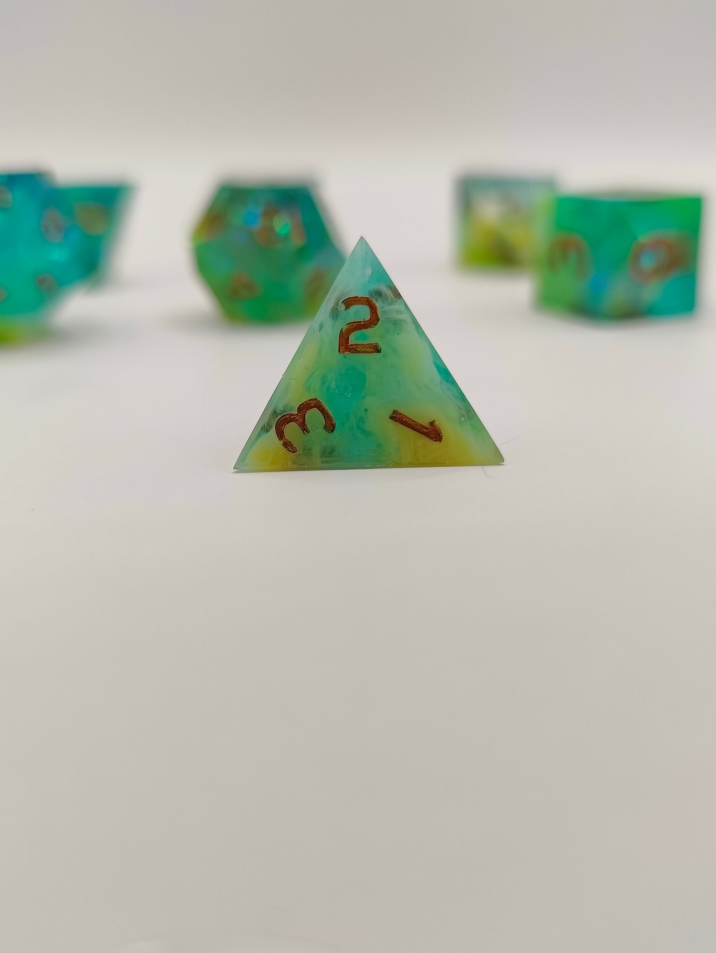 Handmade dice set: Aurora nebula