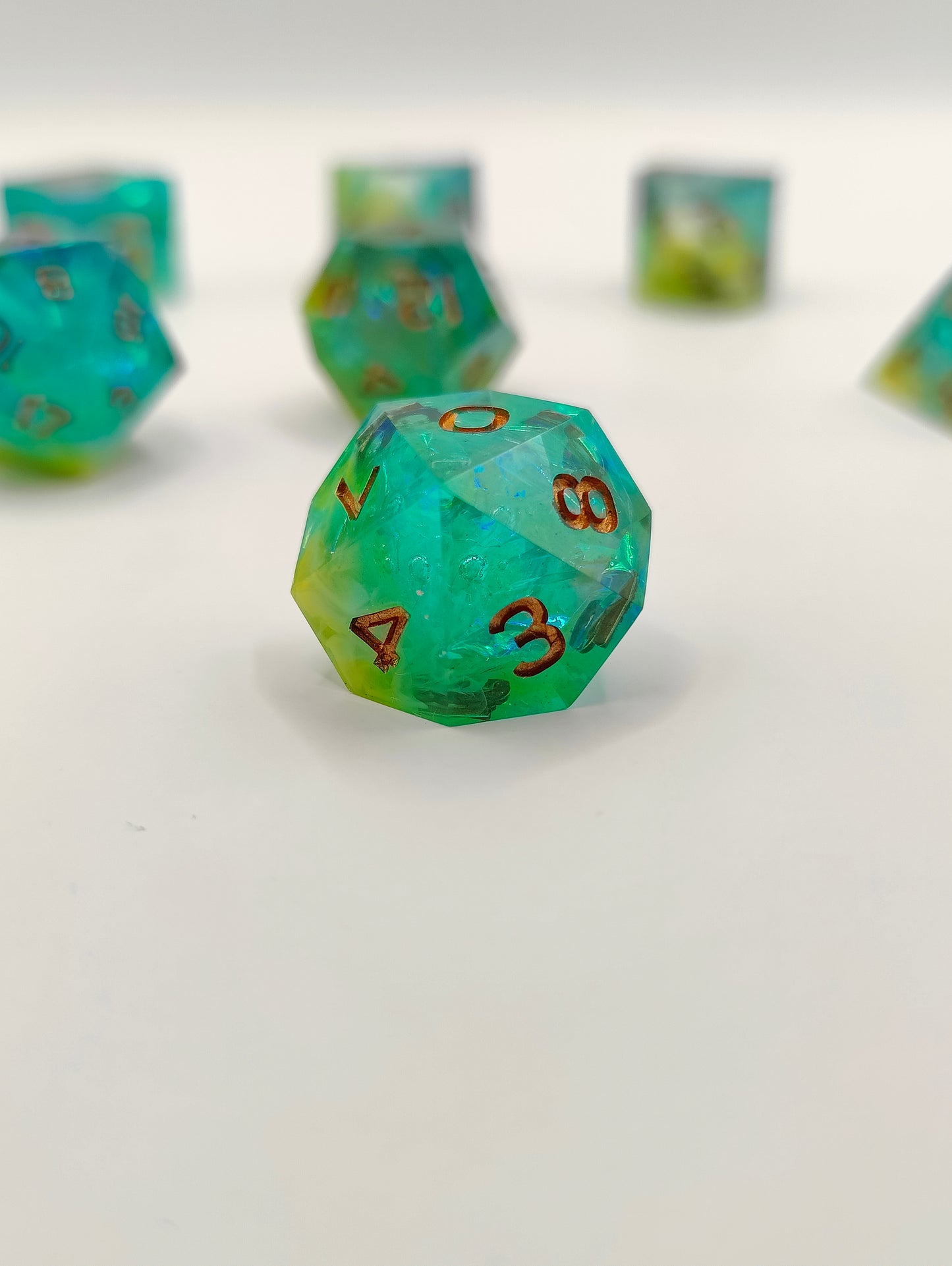 Handmade dice set: Aurora nebula