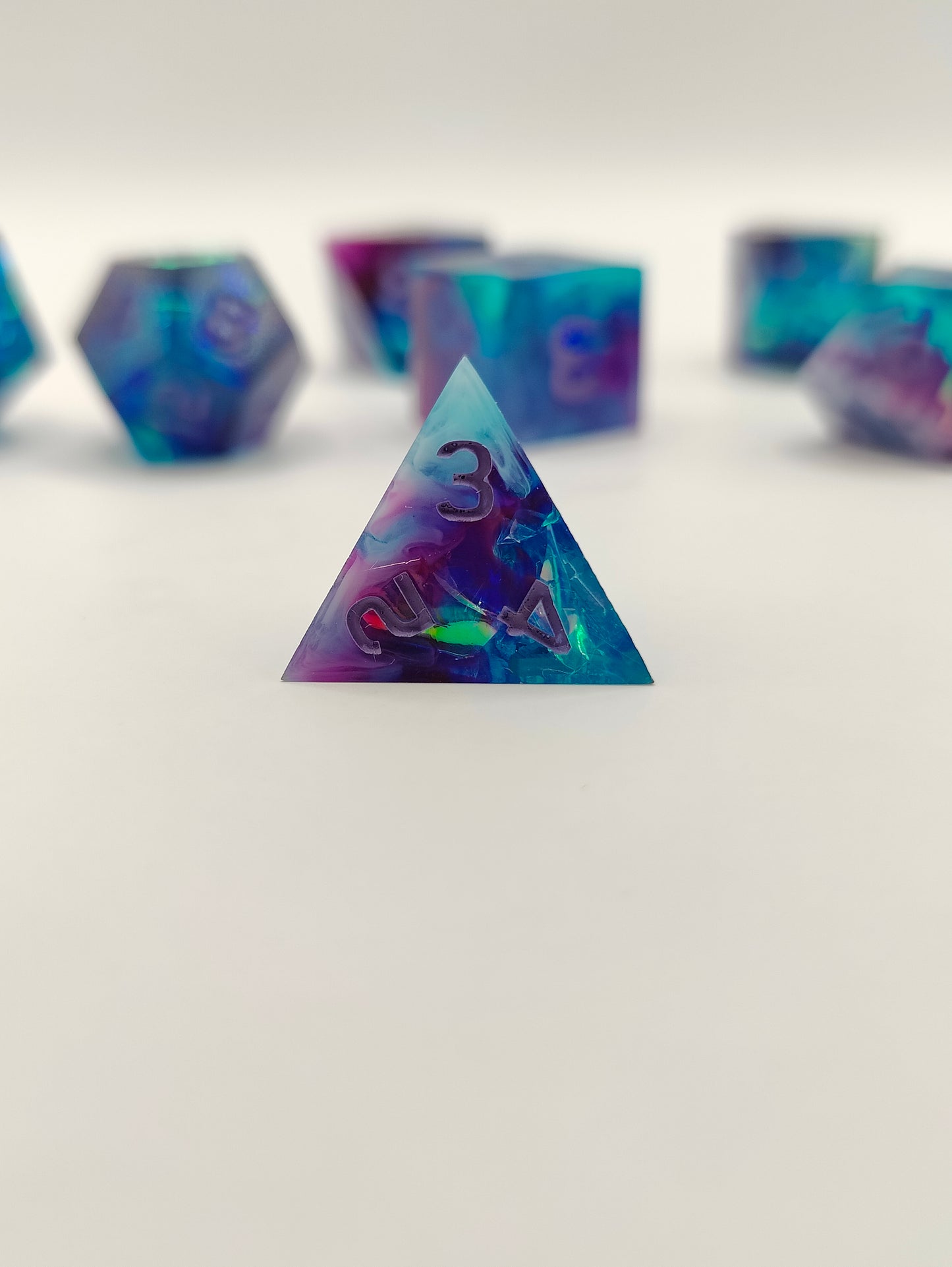 Handmade dice set: Twilight nebula