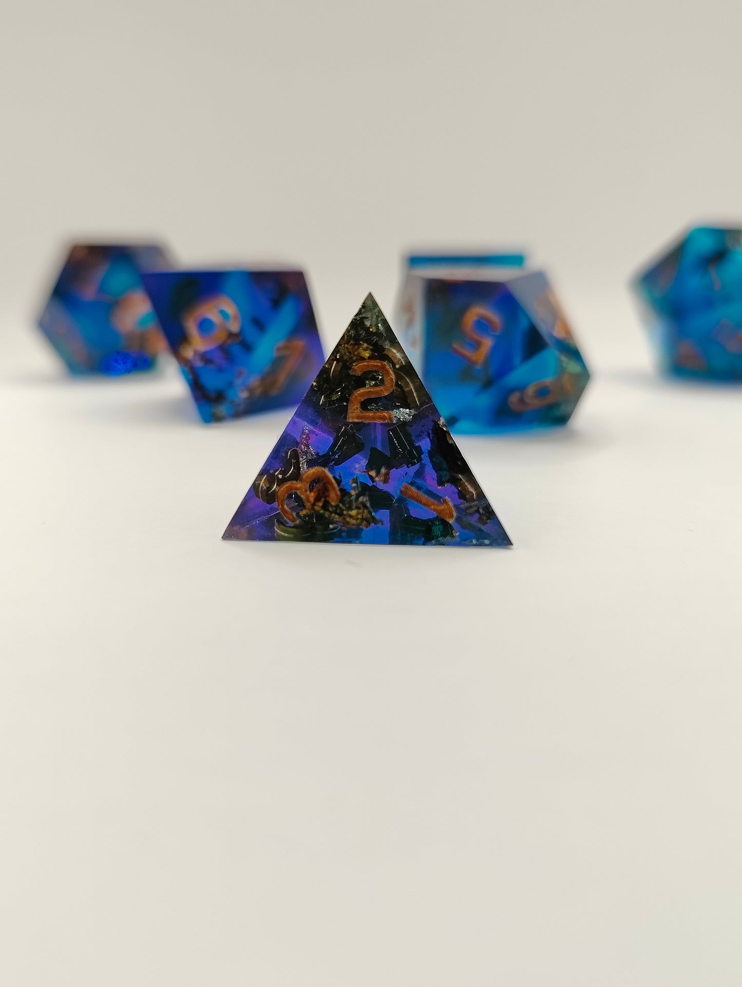 Handmade dice set: Sunken treasure