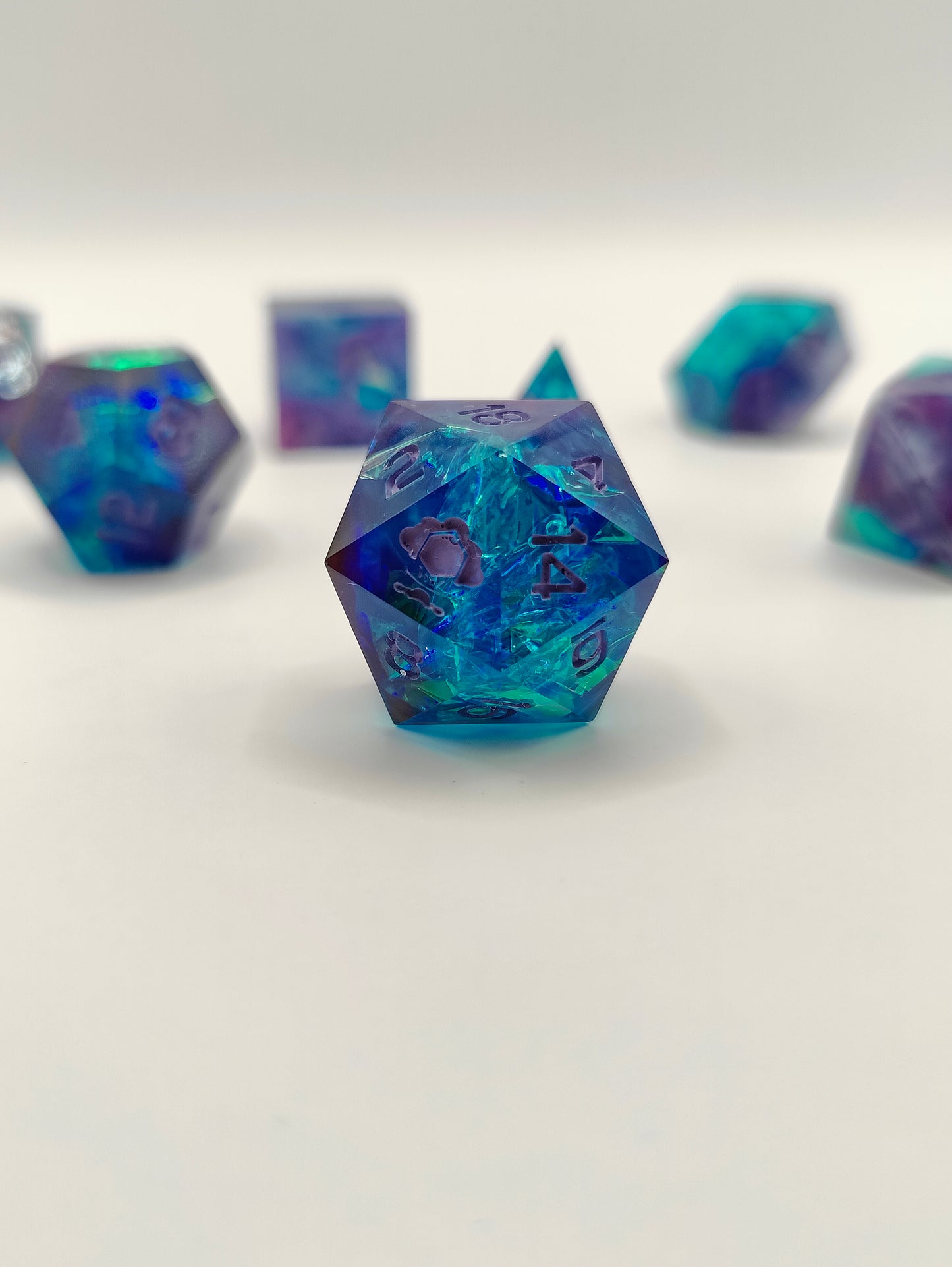 Handmade dice set: Twilight nebula