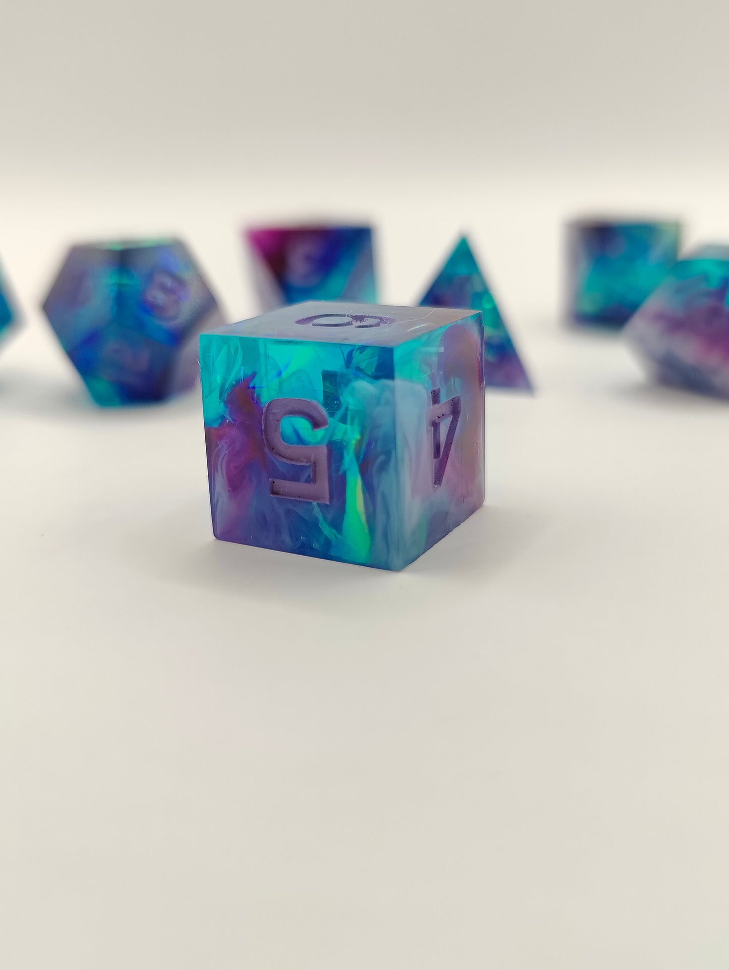 Handmade dice set: Twilight nebula