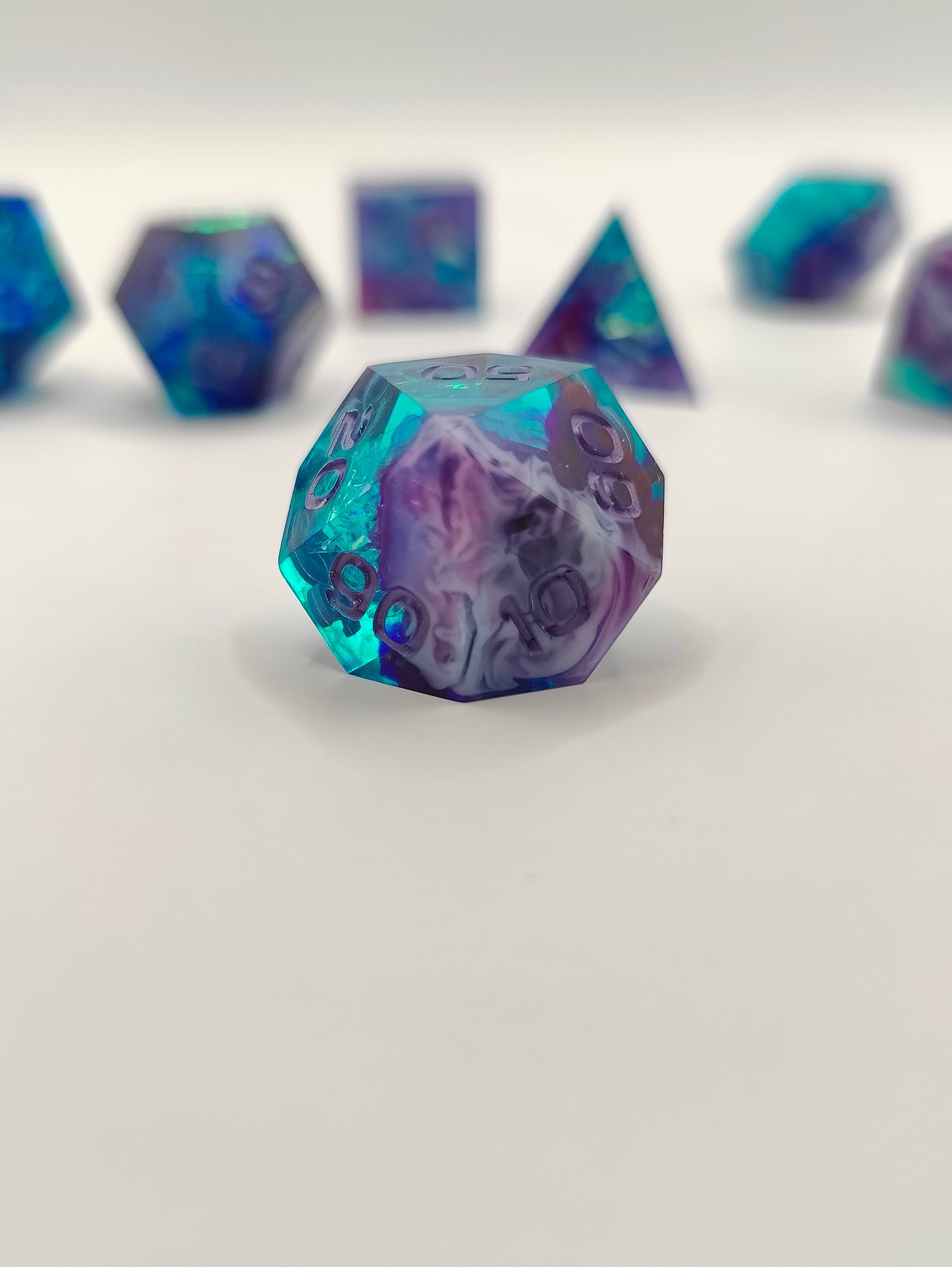 Handmade dice set: Twilight nebula