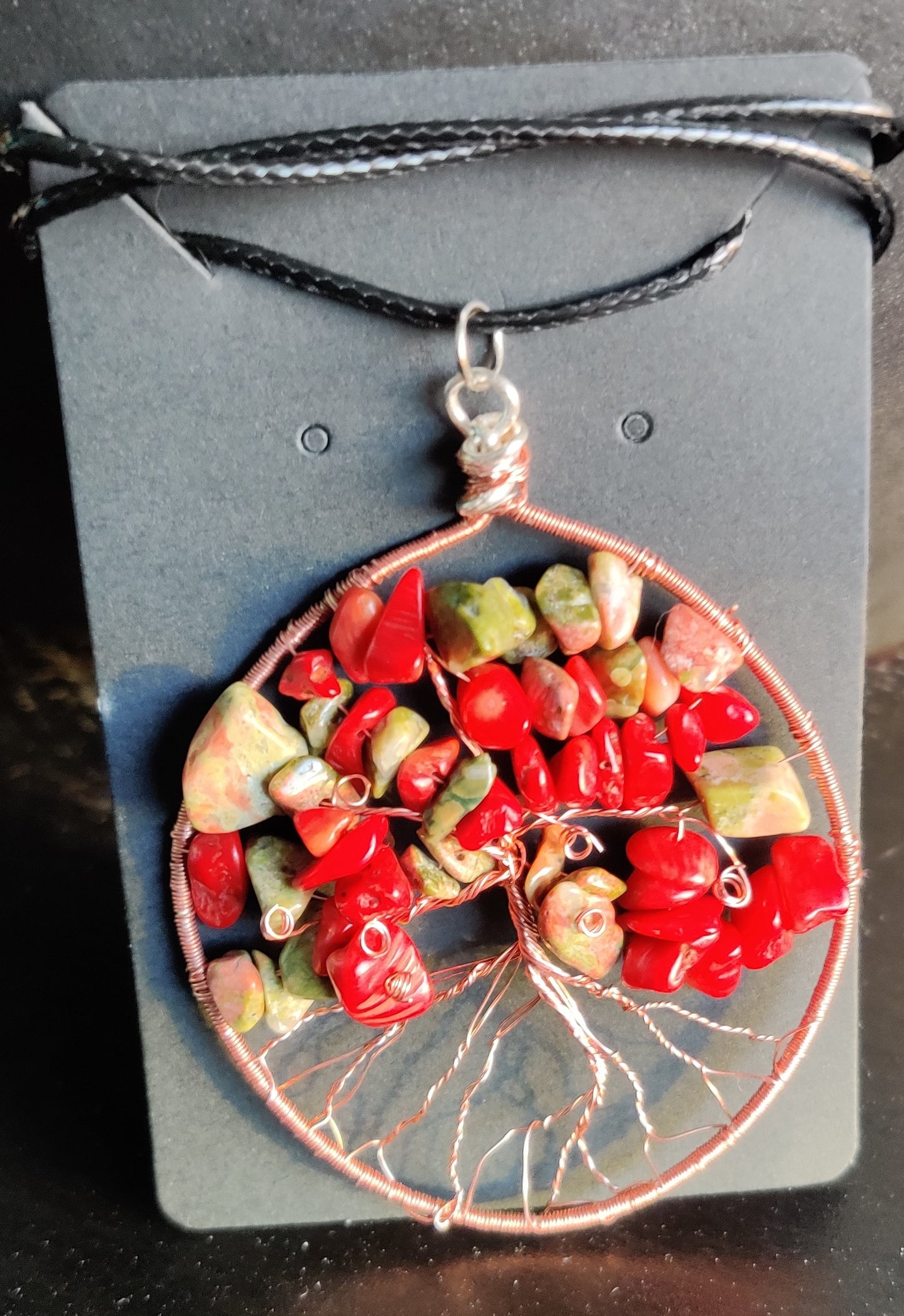 Handmade wire wrapped tree of life necklace