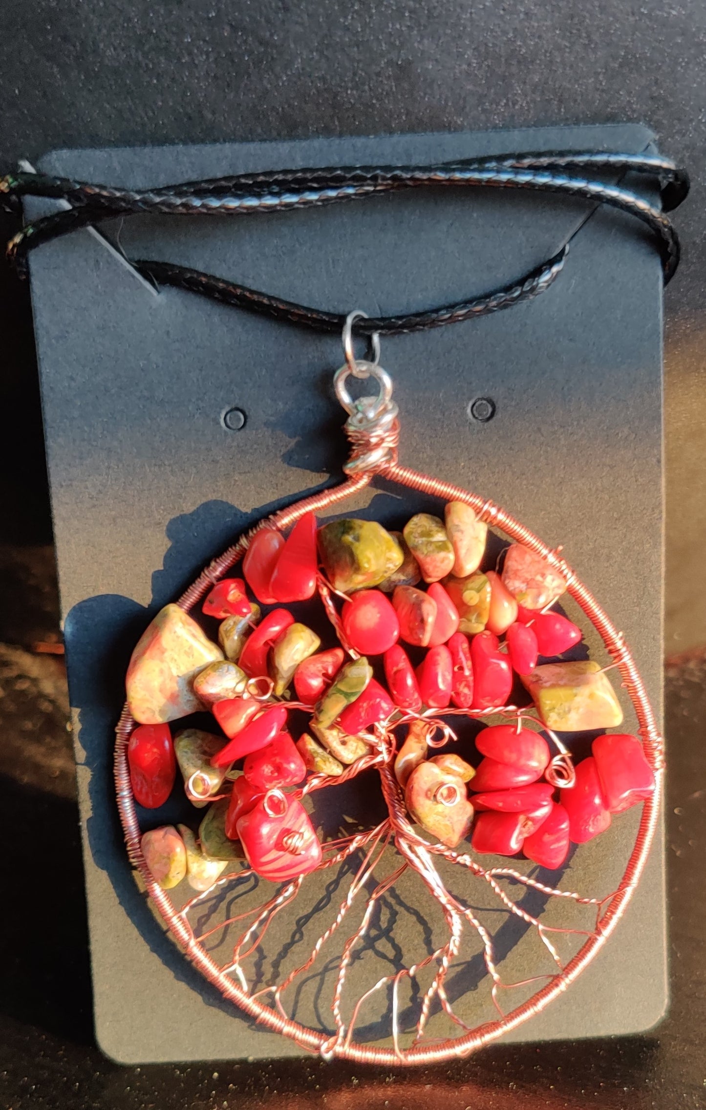 Handmade wire wrapped tree of life necklace