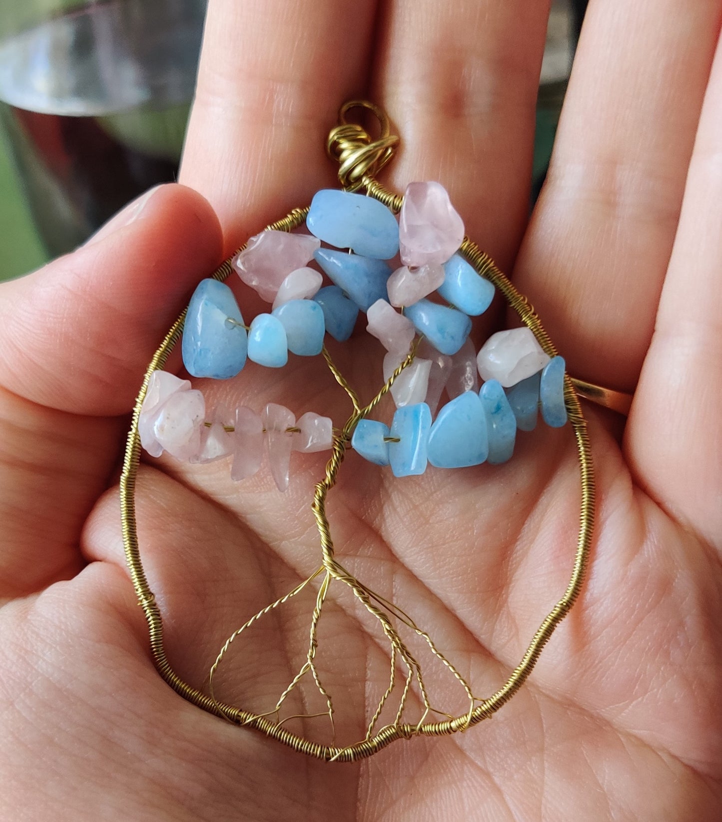 Handmade wire wrapped tree of life necklace