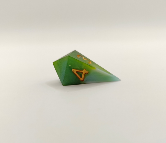 Handmade mini Single Shard D4: Gilded evergreen