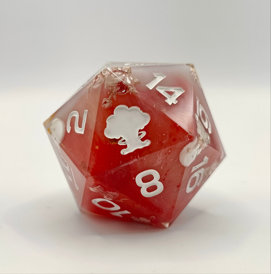 Handmade 40mm D20: Bunnies and Flowers