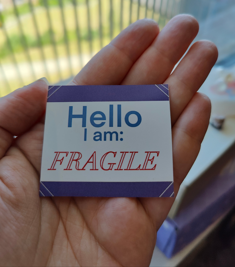 Hello i am: Fragile sticker