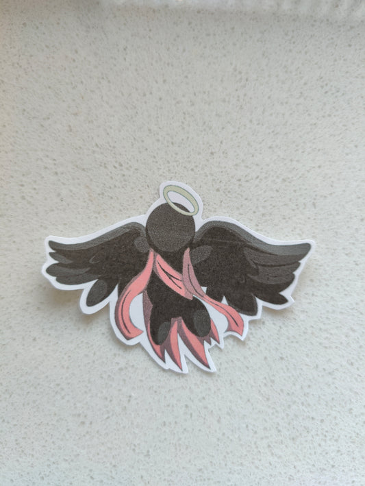 Black/Red Angel sticker