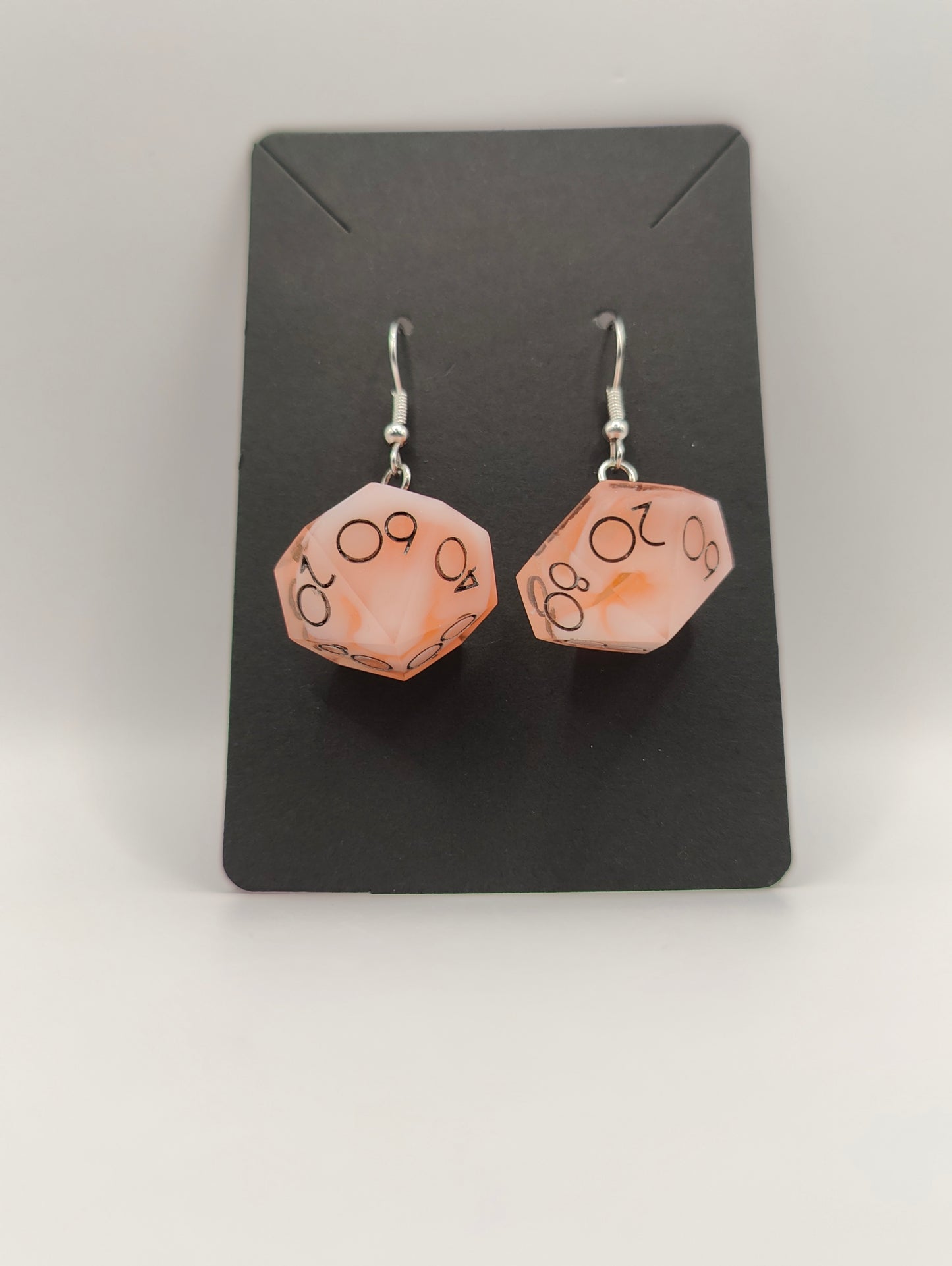 Handmade D100/D10 earrings: Cotton candy clouds