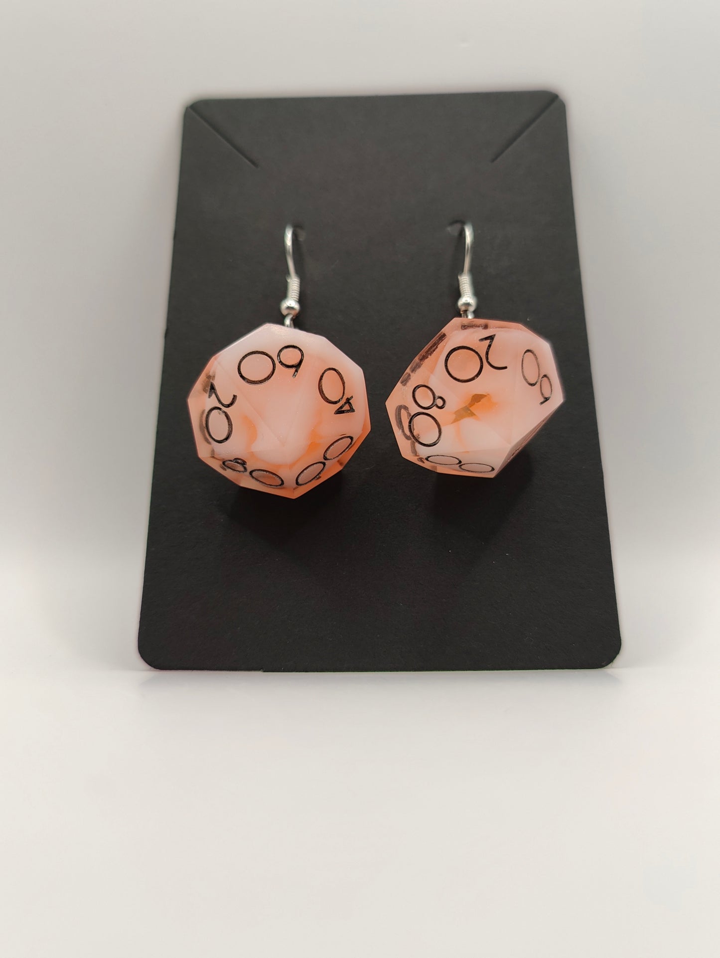 Handmade D100/D10 earrings: Cotton candy clouds