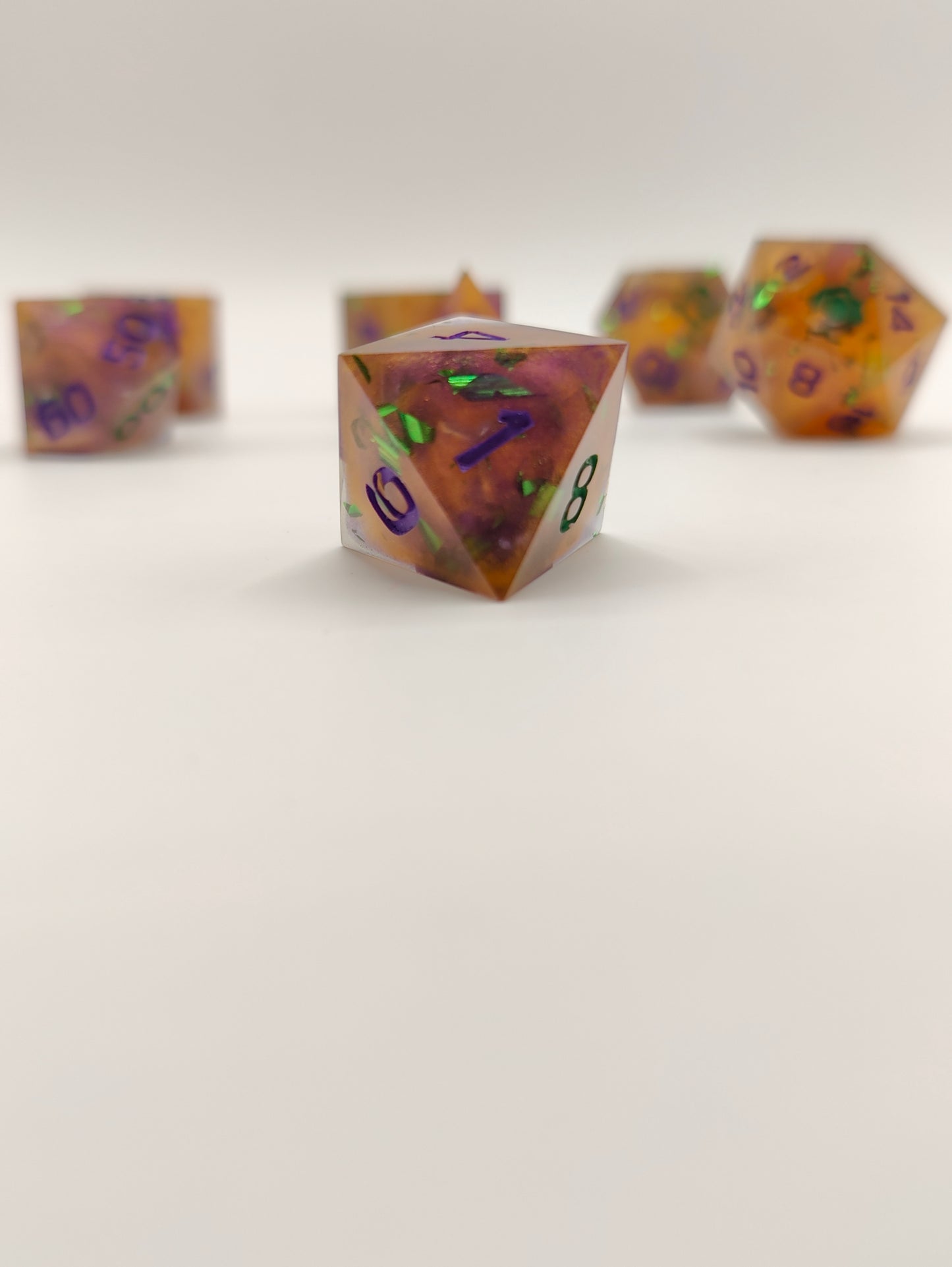 Handmade dice set: Trick or treat