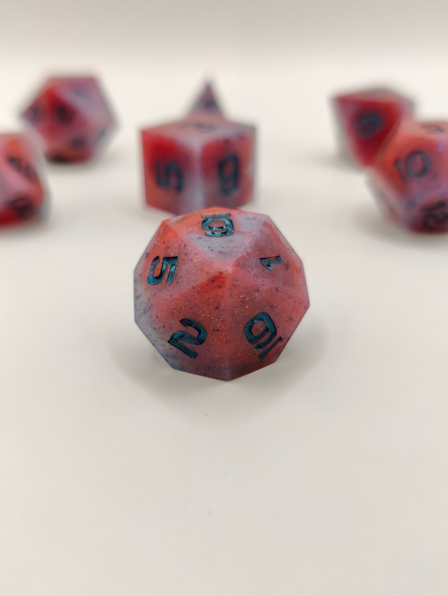 Handmade dice set: Cosmic Comets