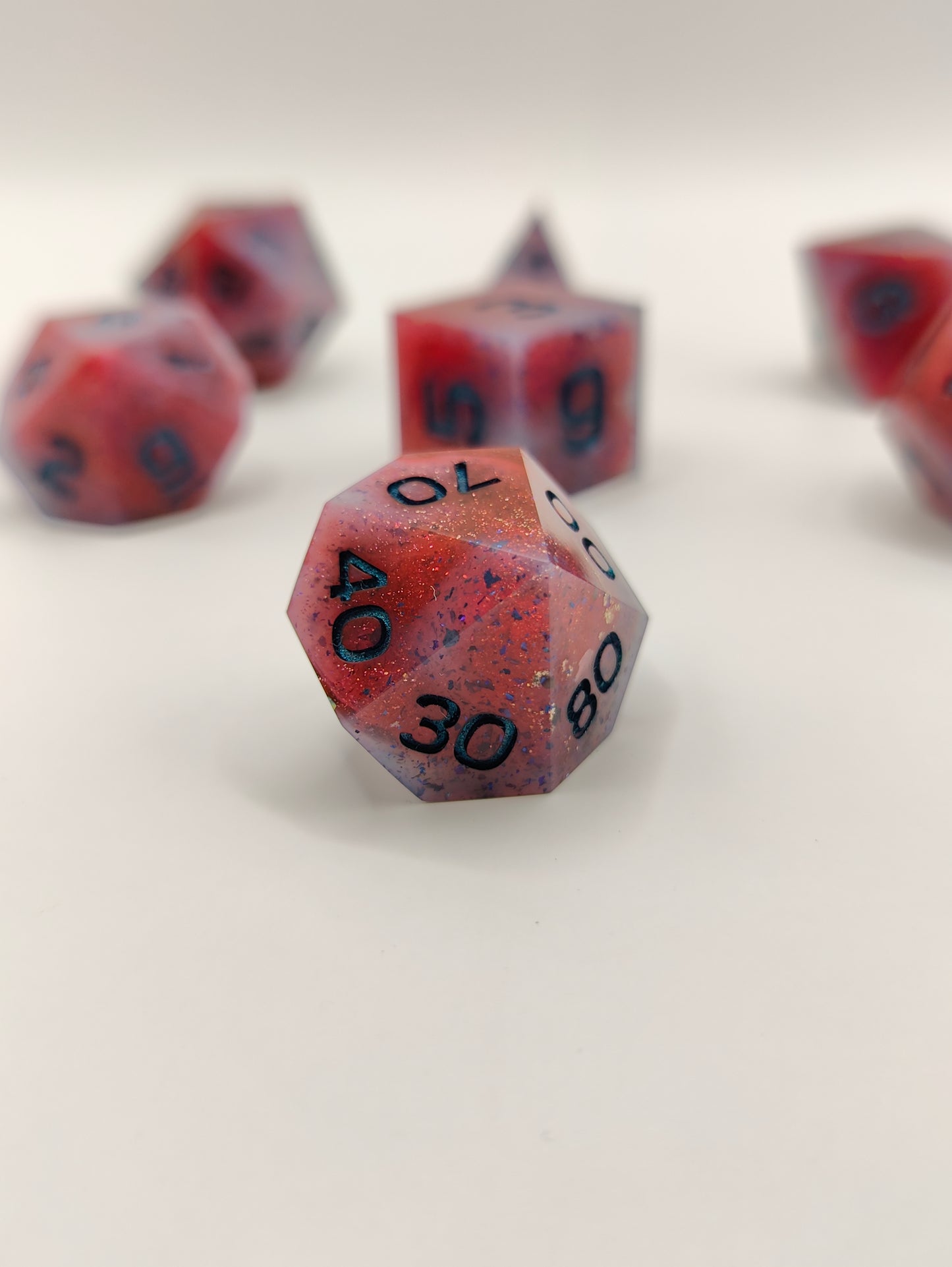 Handmade dice set: Cosmic Comets