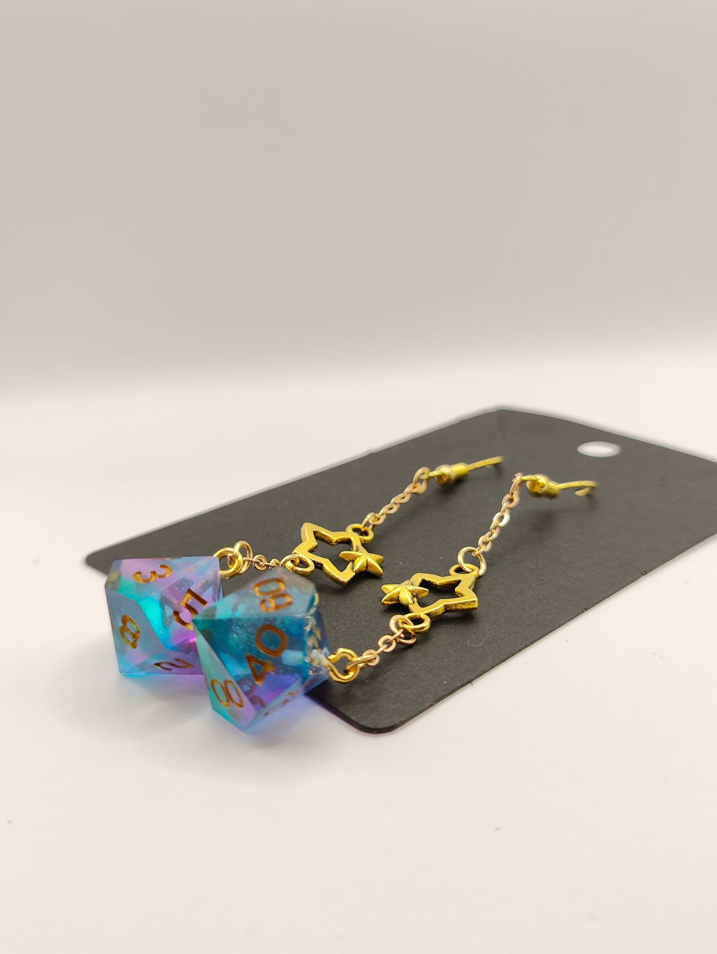 Handmade dangly mini D10/D% earrings: Sunken treasure