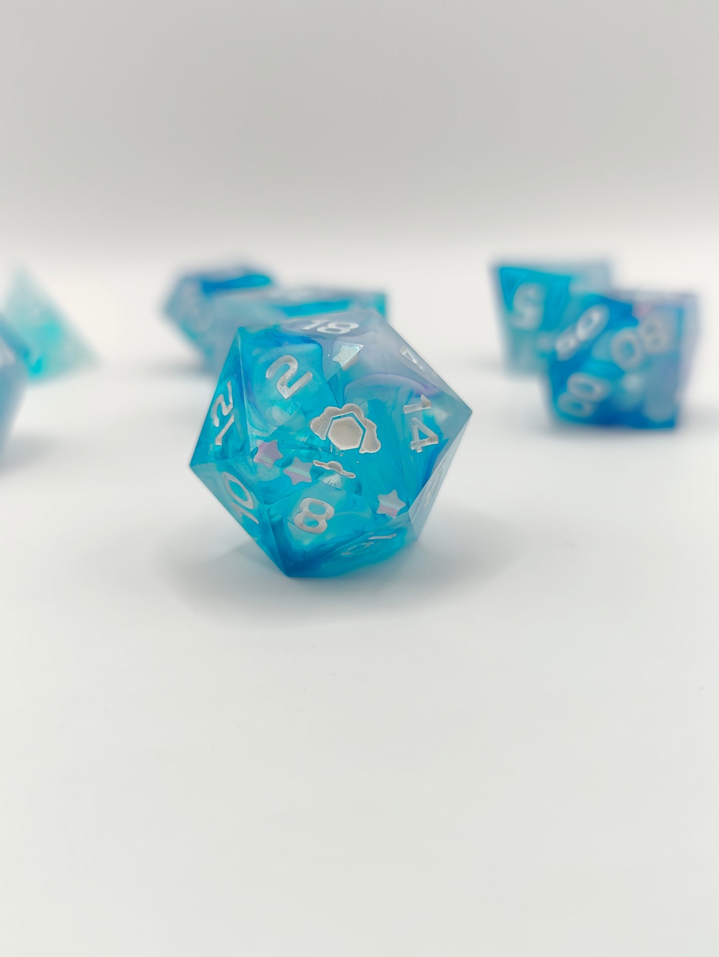Handmade dice set: Arcane Gardens (normal shapes)