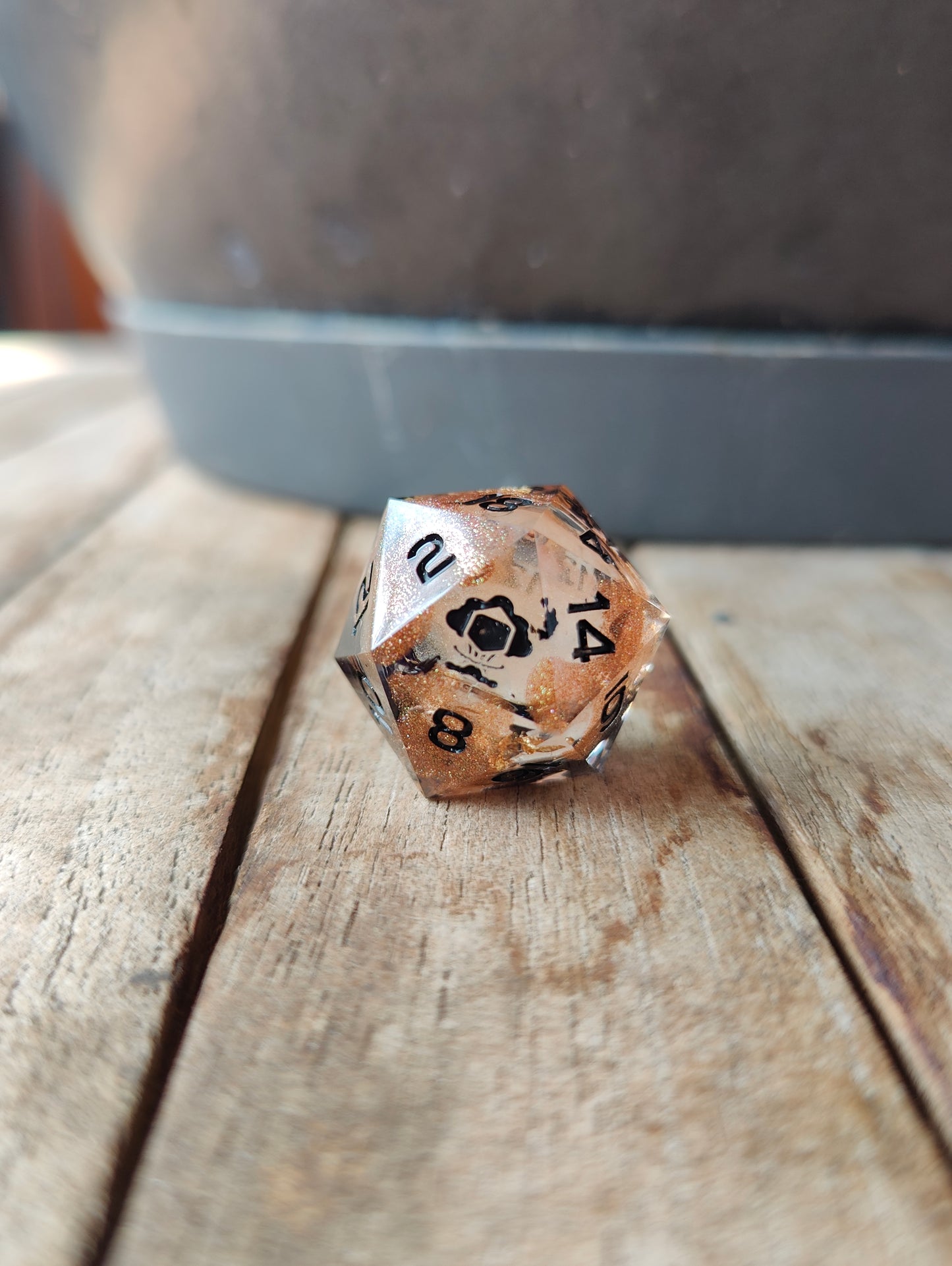 Handmade liquid core D20: Moon Nebula