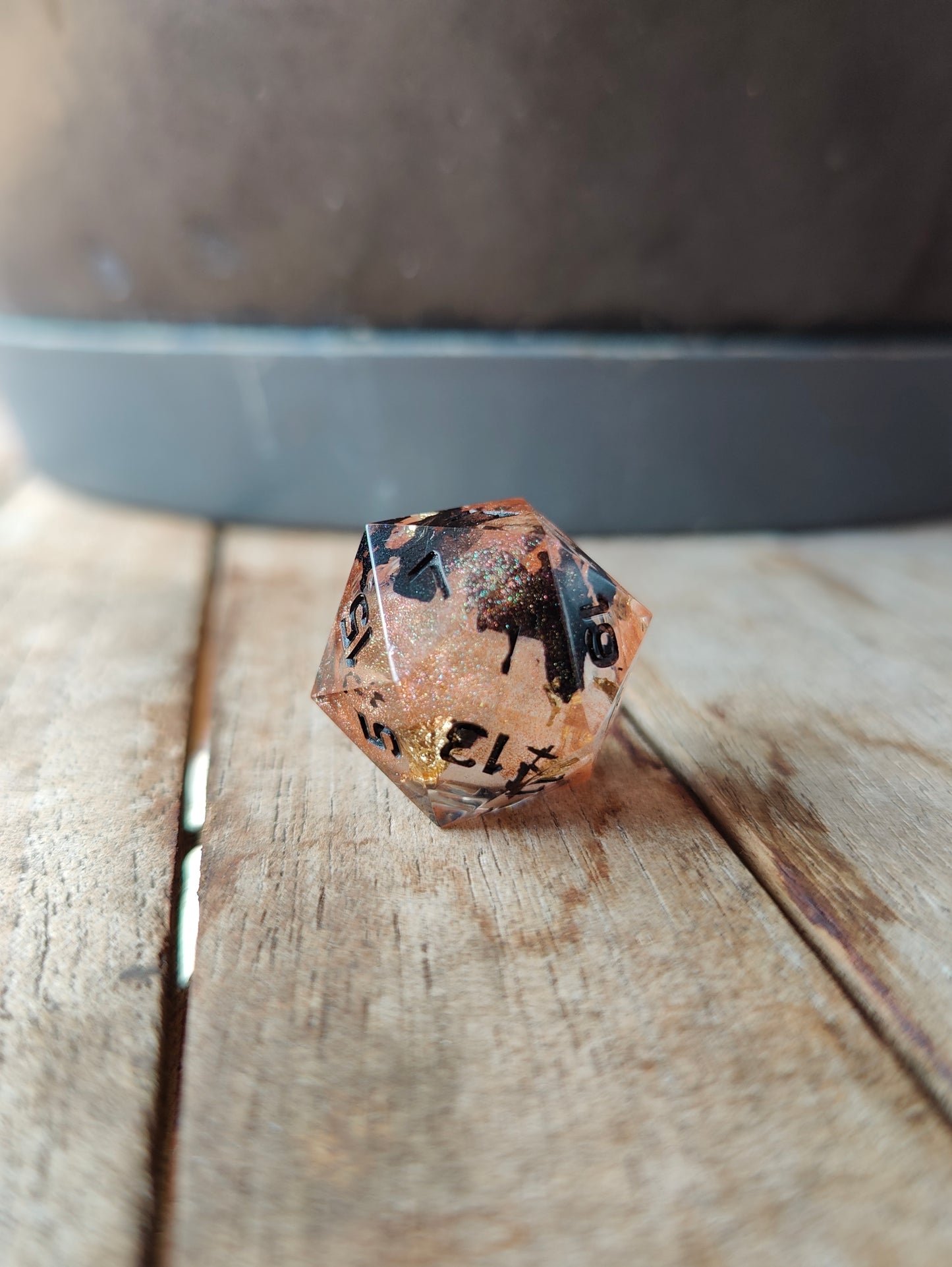 Handmade liquid core D20: Moon Nebula