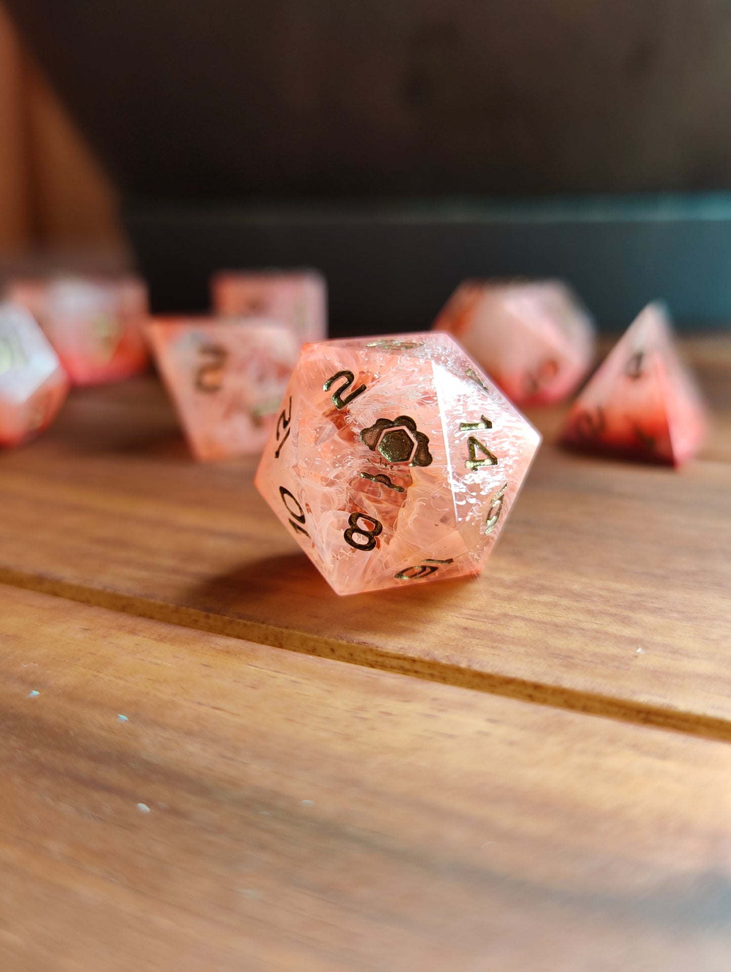 Handmade dice set: Inferno